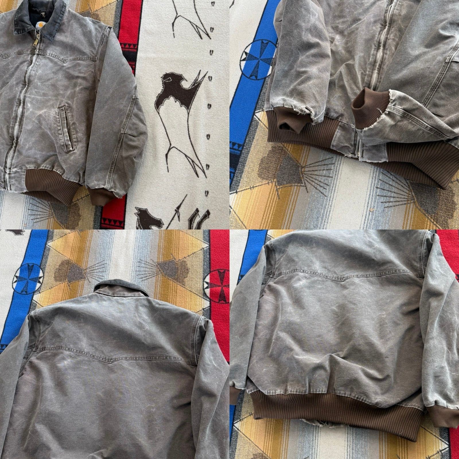 Carhartt VINTAGE Carhartt Santa Fe Quilt Lined Jacket XL Gray 90s Western Workwear Bomber Mens Size US XL / EU 56 / 4 - 8 Thumbnail