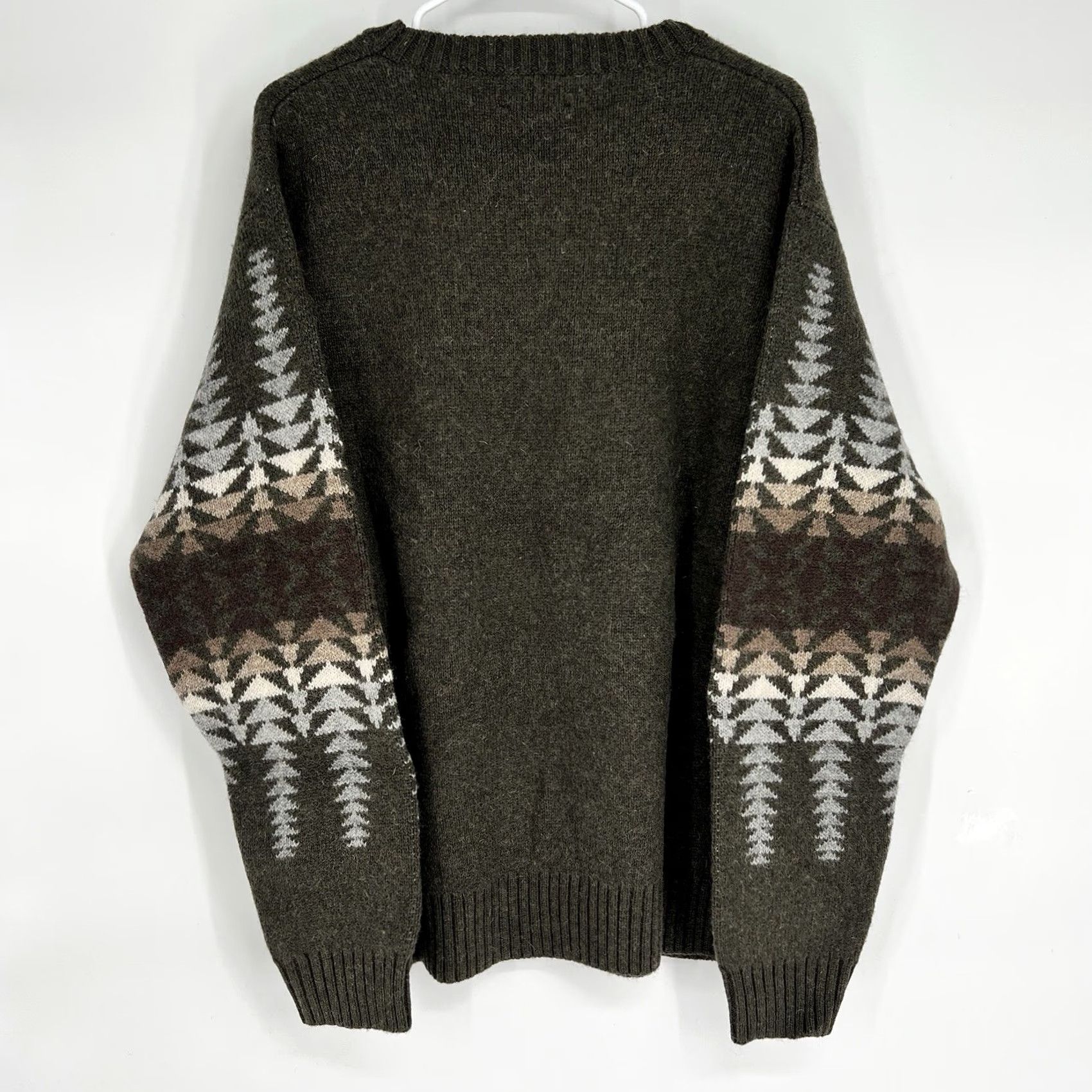 Pendleton VINTAGE Pendleton Men’s Shetland Wool Harding Crew Neck Sweater 2XL Green Classic Pullover Knits Mens Size US XXL / EU 58 / 5 - 3 Thumbnail