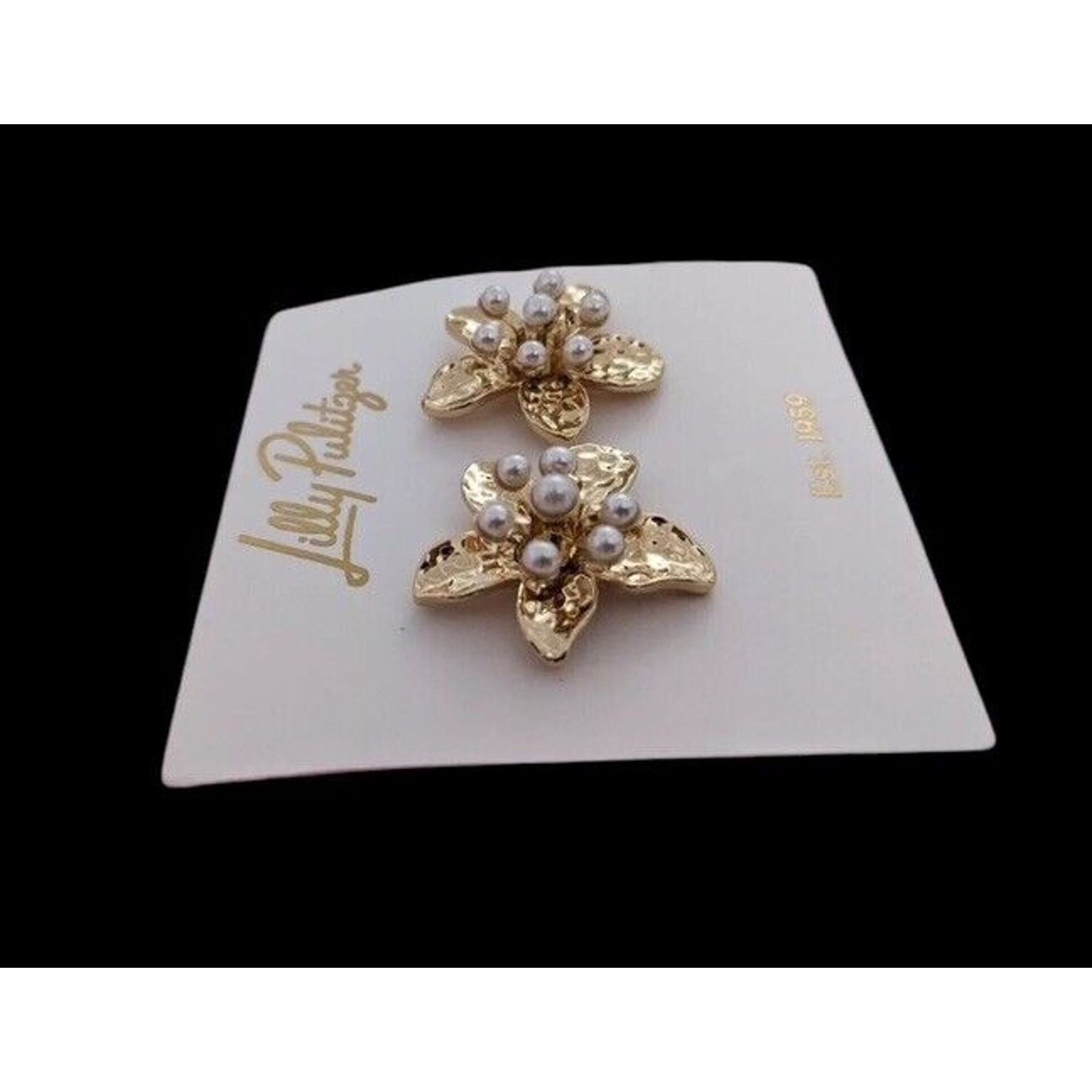 Lilly Pulitzer NWT! Lilly Pulitzer Grove Garden Earrings In Gold Metallic Size ONE SIZE - 9 Thumbnail
