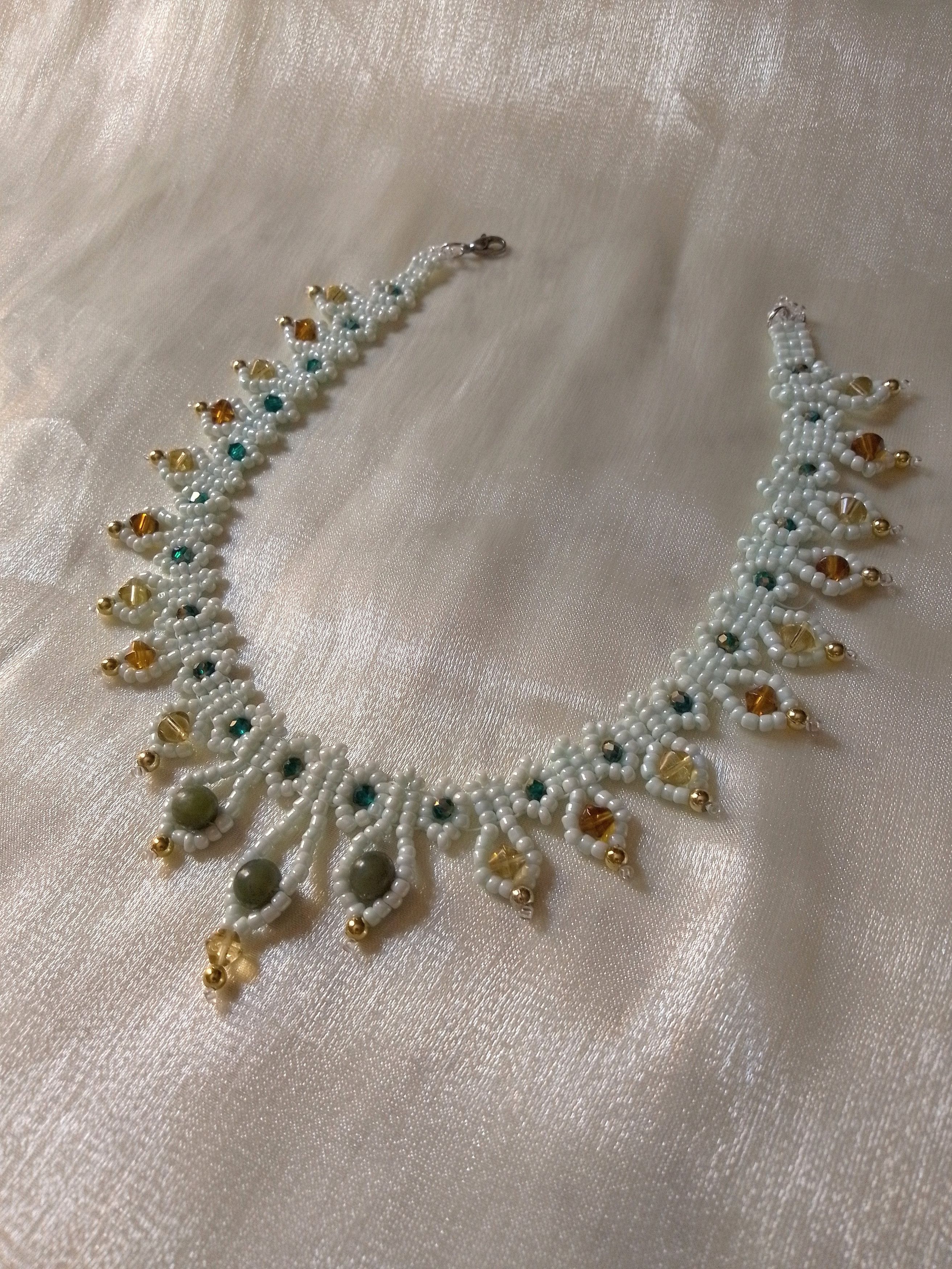 Handmade Glamour necklace choker naturale Green jade gemstones Size ONE SIZE - 5 Thumbnail