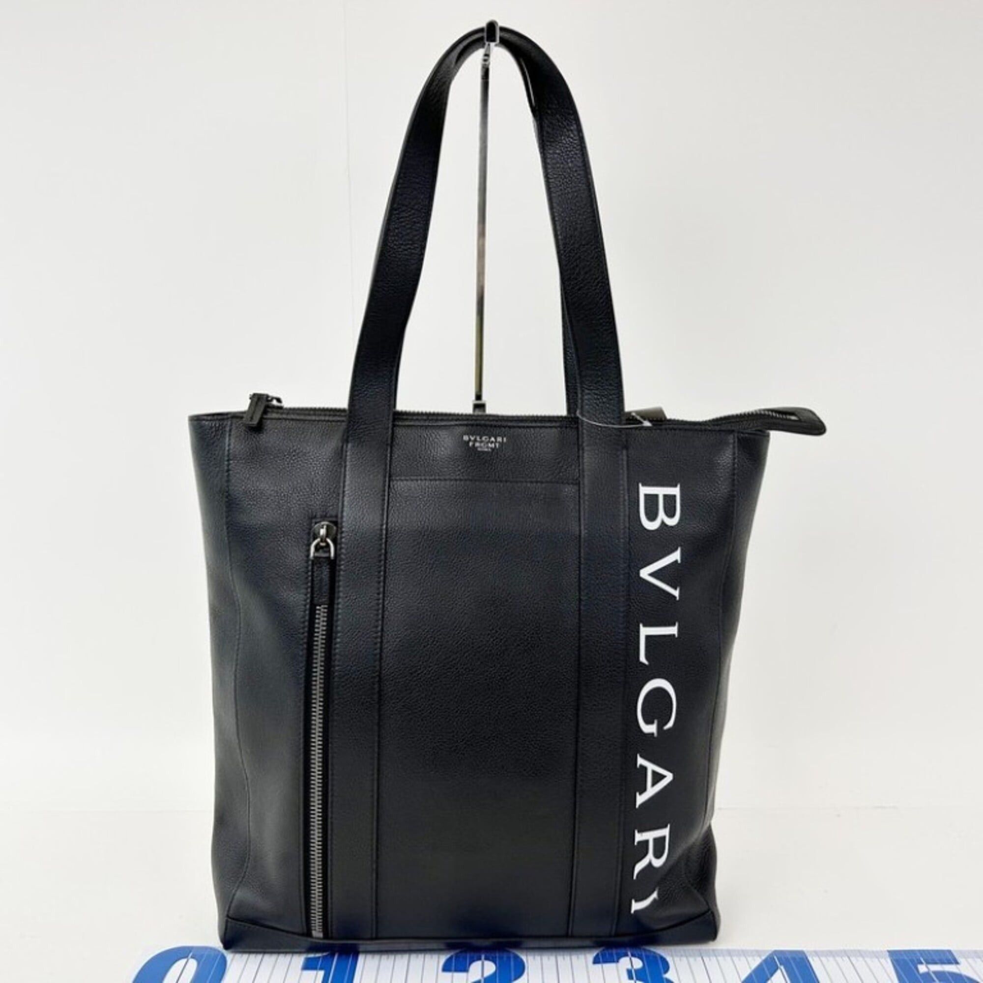 Bvlgari BVLGARI tote bag, Fragment Design collaboration, black leather, men's. Size ONE SIZE - 1 Thumbnail