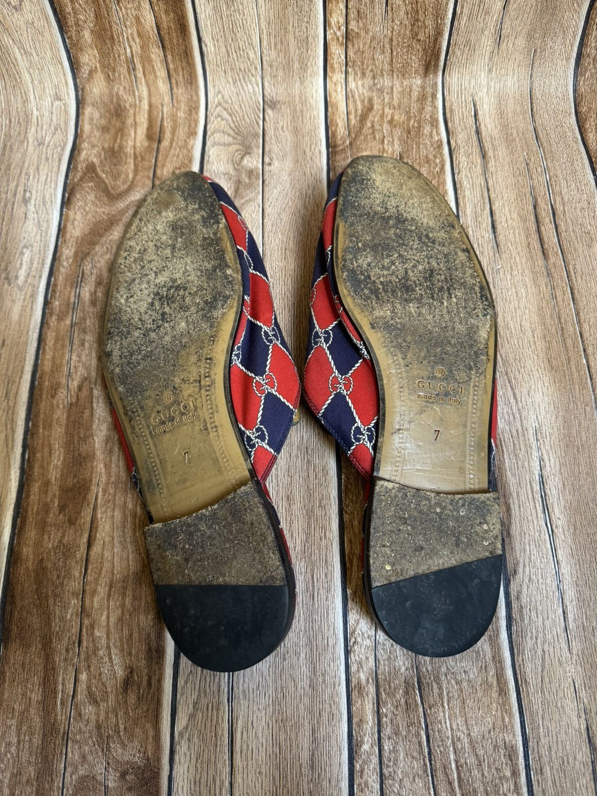 Gucci Rhombus Royal princetown mules Size US 8.5 / EU 41-42 - 13 Thumbnail