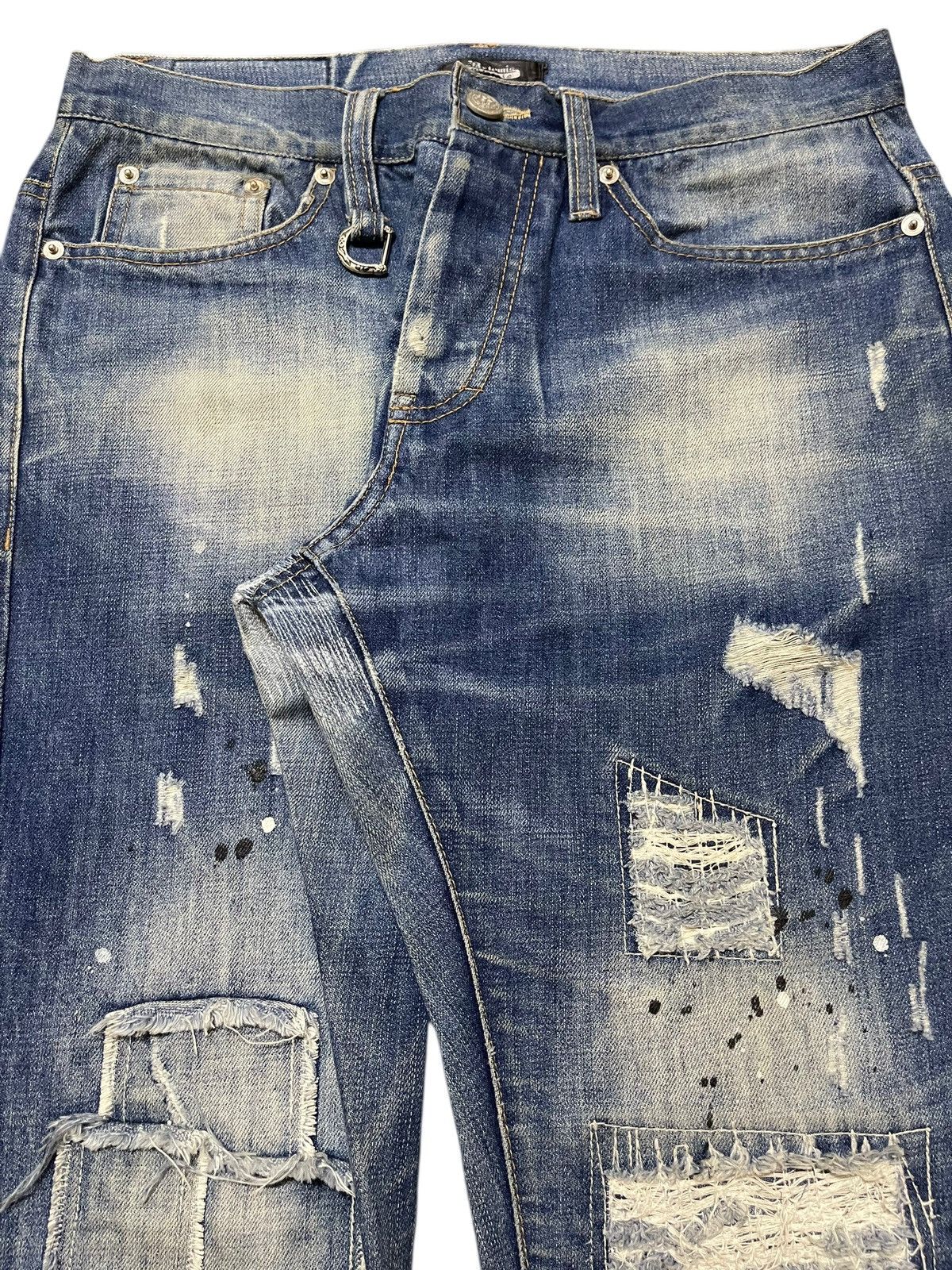 14th Addiction Vintage Japanese Brand Patches Distress Paint Splatter Jeans Size US 31 - 4 Thumbnail