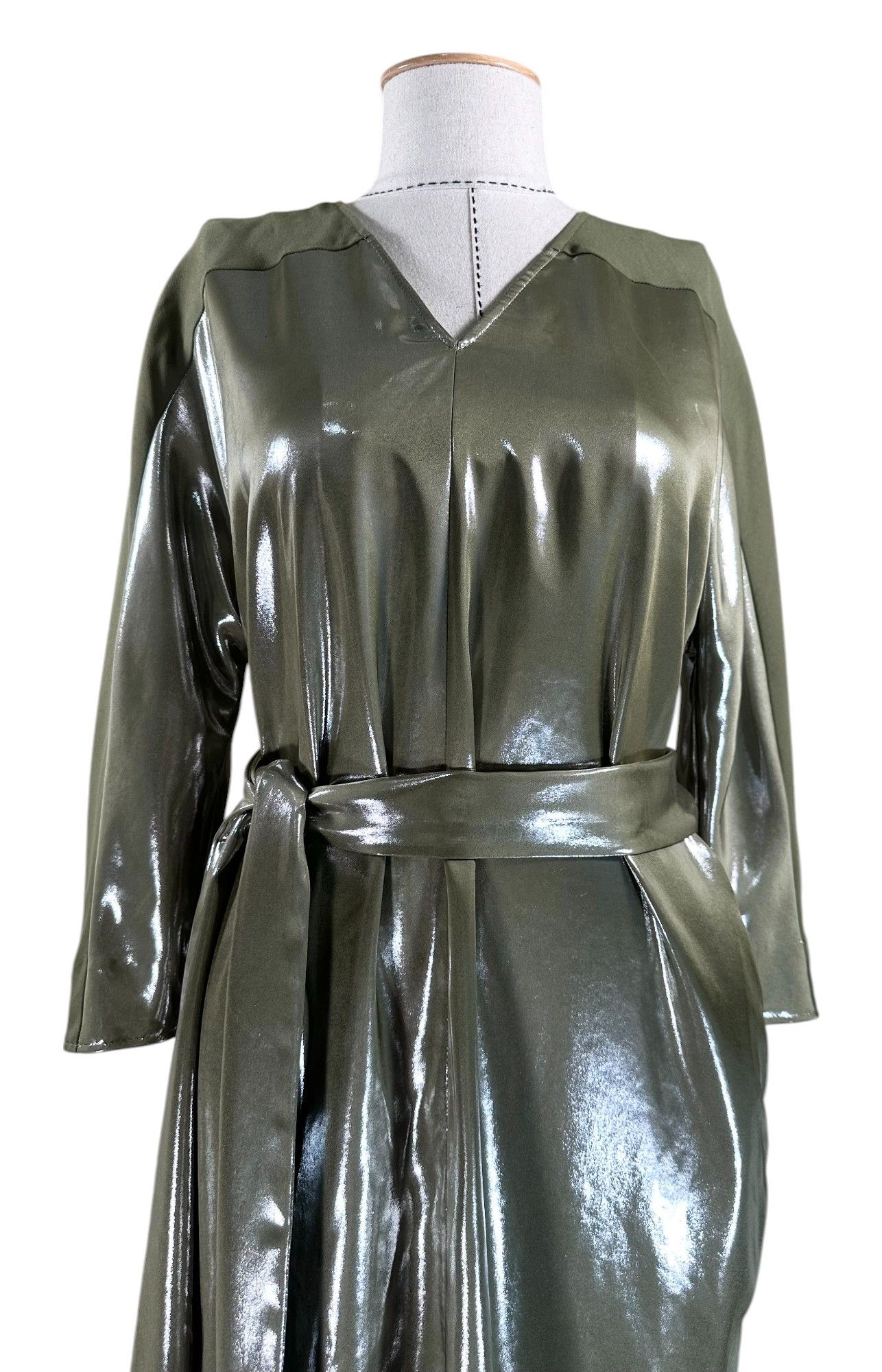 Designer green dress with metallic effect Size XS / US 0-2 / IT 36-38 - 2 Thumbnail