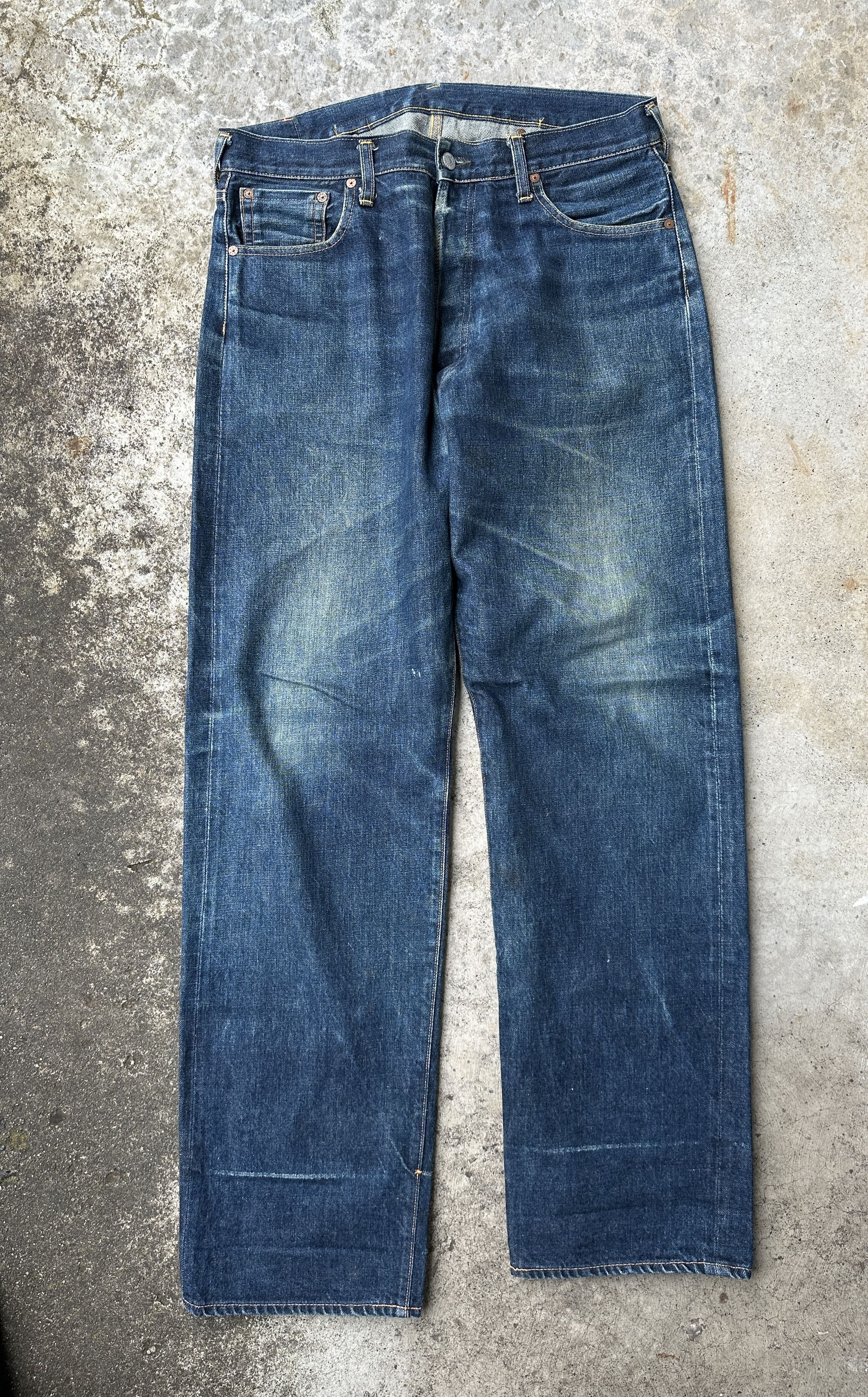 Evisu Buckle Back No2 2000s Selvedge seagulls back cinch denim 501 Size US 35 - 2 Thumbnail