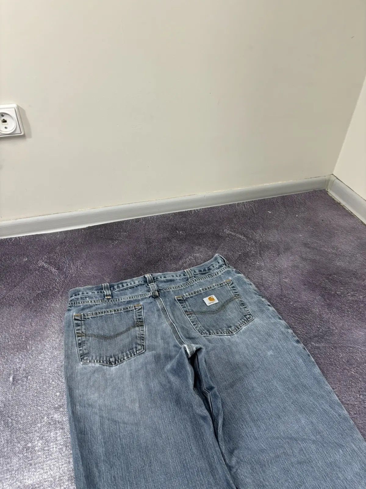 Carhartt × Vintage Vintage Carhartt Y2K Faded Denim Hype Work Baggy Jeans Size US 36 / EU 52 - 4 Thumbnail
