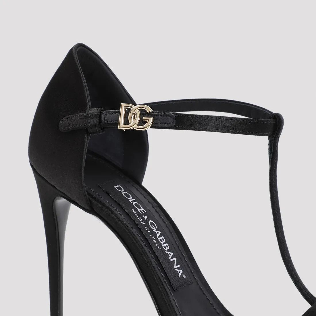 Dolce & Gabbana o1s22i1n0225 Satin T-bar Sandals in Black Size US 11 / IT 41 - 3 Thumbnail
