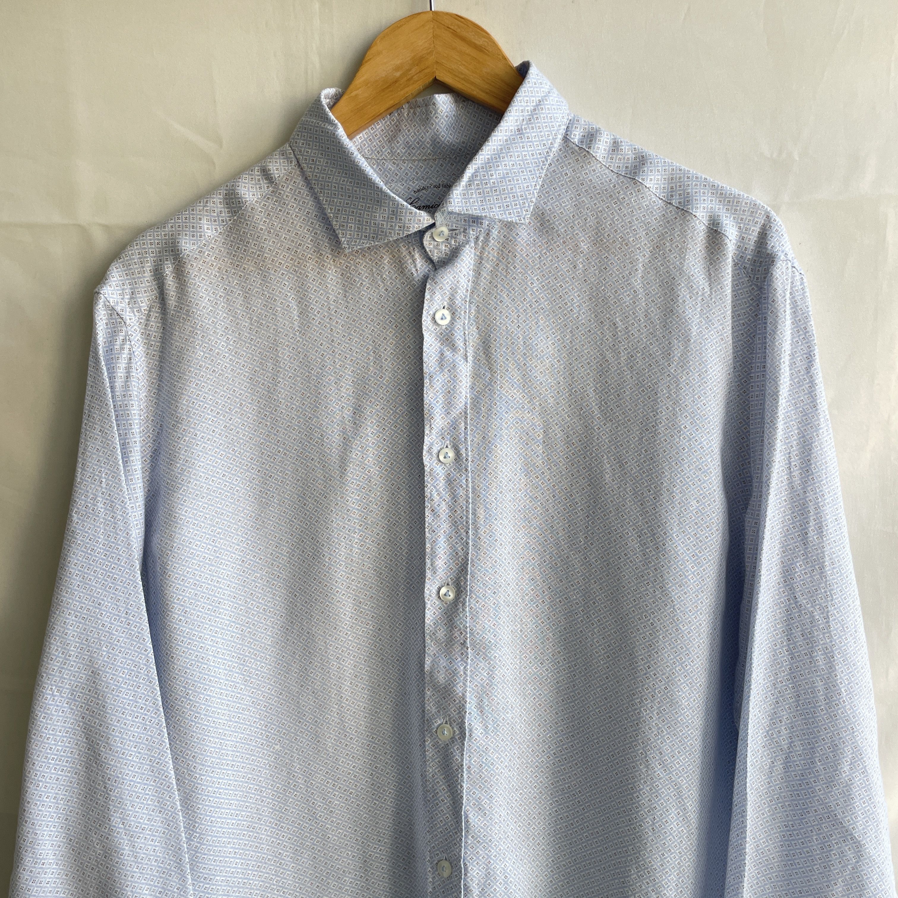 Other Camicissima Linen Comfort Fit Geometrical Dress Shirt Size 42R - 3 Thumbnail