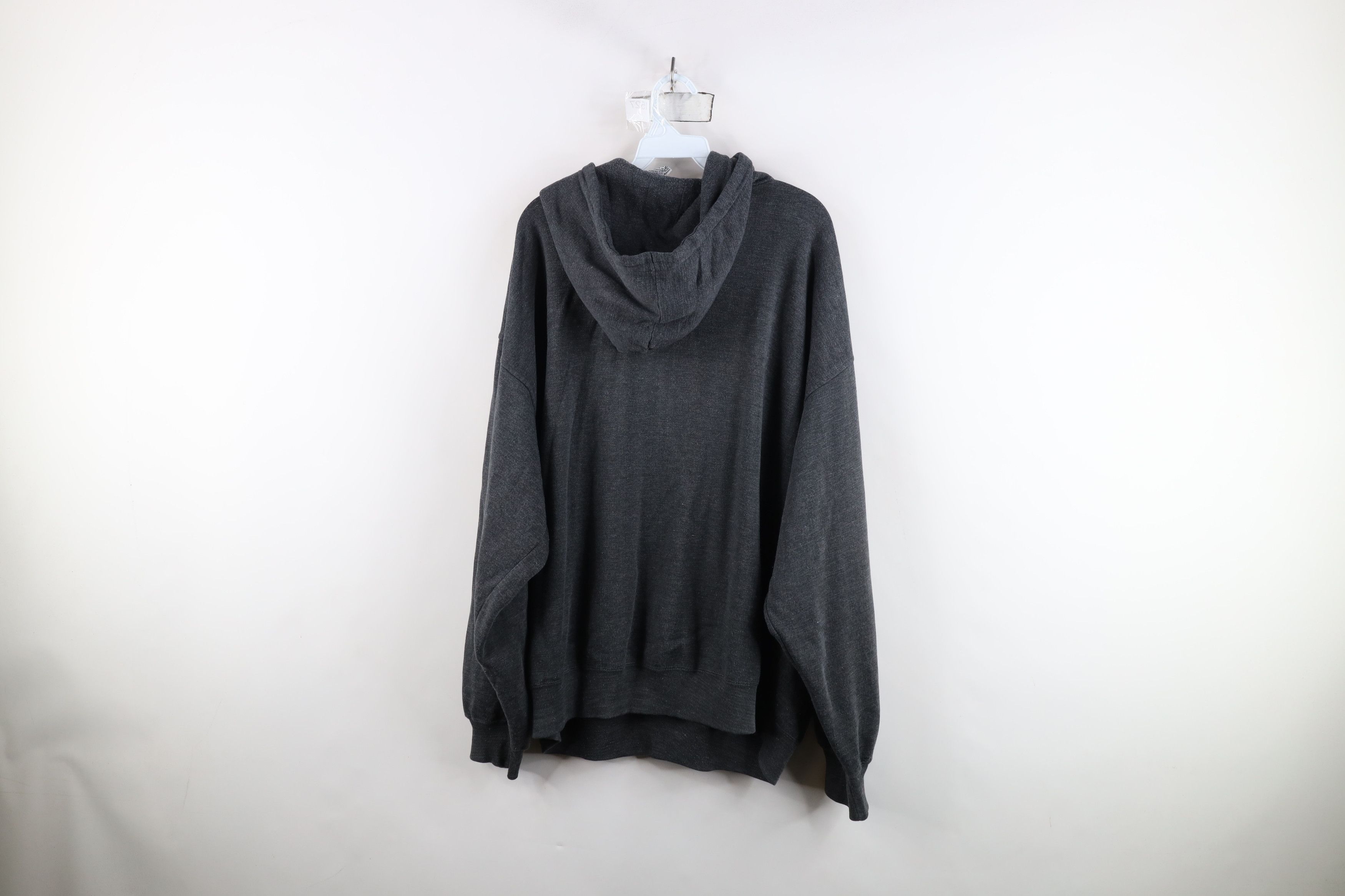 Vintage Vintage 90s Streetwear Blank Hoodie Sweatshirt Charcoal Gray Size US XXL / EU 58 / 5 - 12 Thumbnail