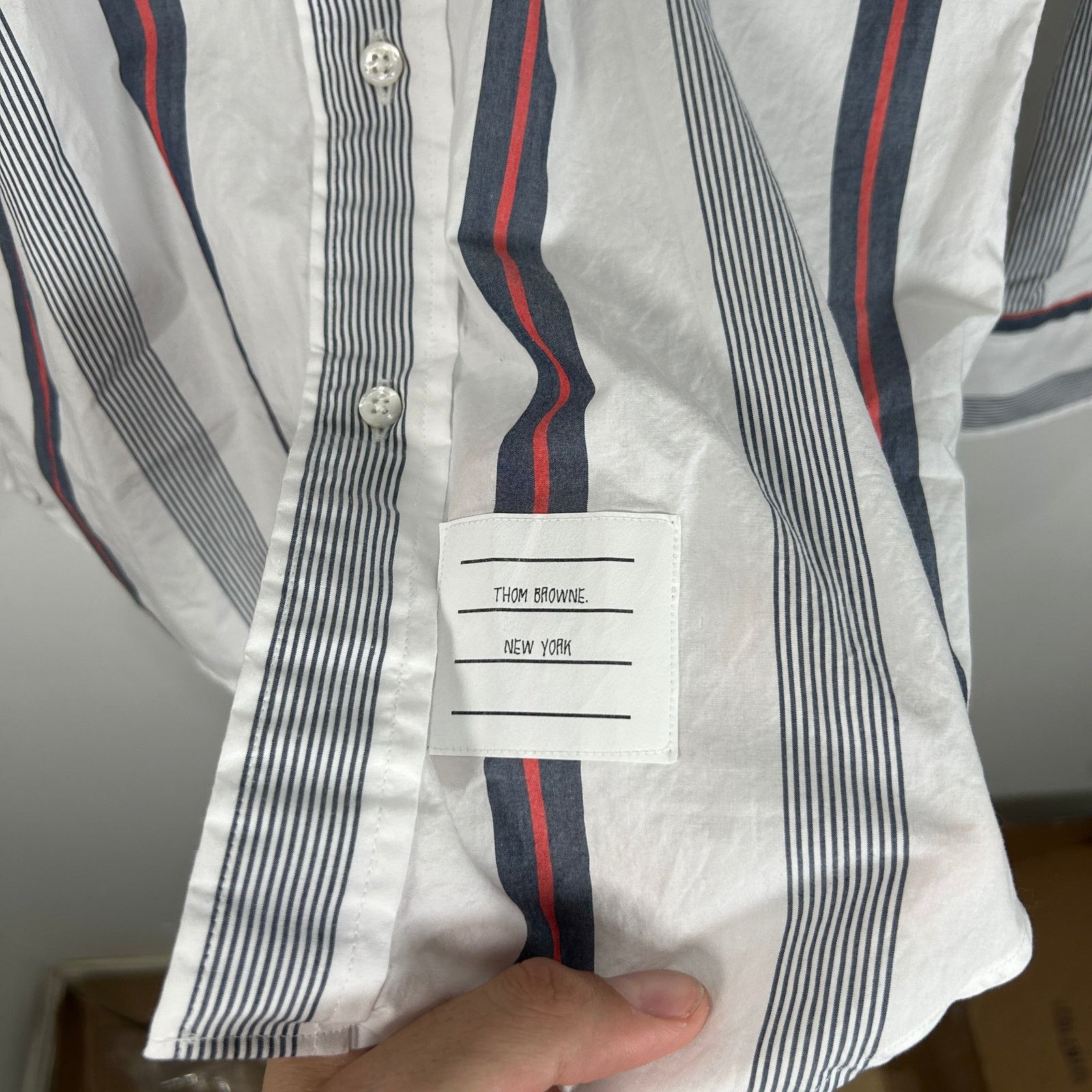 Thom Browne Thom Browne Pinstripe Button Up Shirt Size 0 Size US XS / EU 42 / 0 - 3 Thumbnail