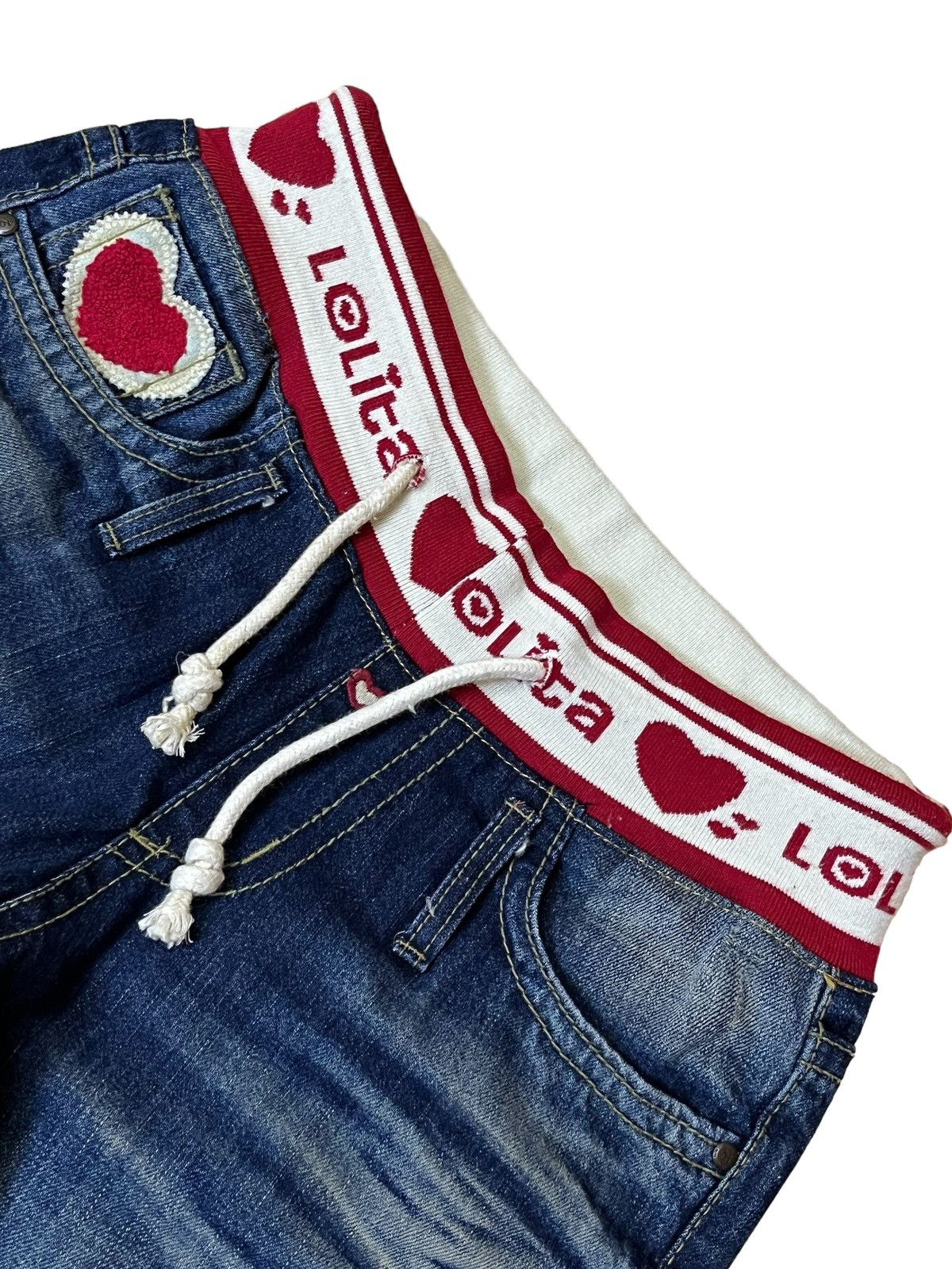 Japanese Brand Y2K FASHION YOSHITOMO NARA LOLITA DRAWSTRING WAIST JEANS Size US 32 / EU 48 - 4 Thumbnail