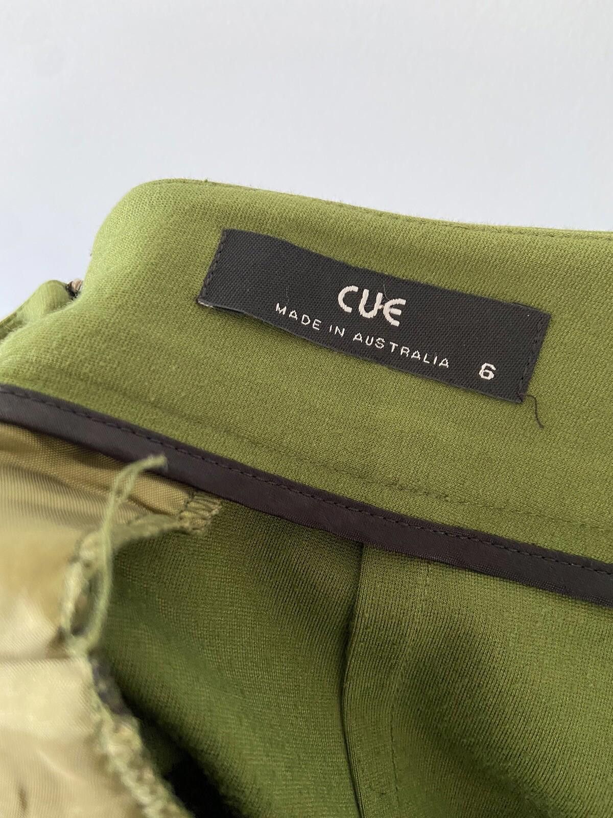 Designer Cue Skirt Green Khaki Corporate Pleated Tulip Skirt - Sz 6 Size 26" / US 2 / IT 38 - 5 Thumbnail