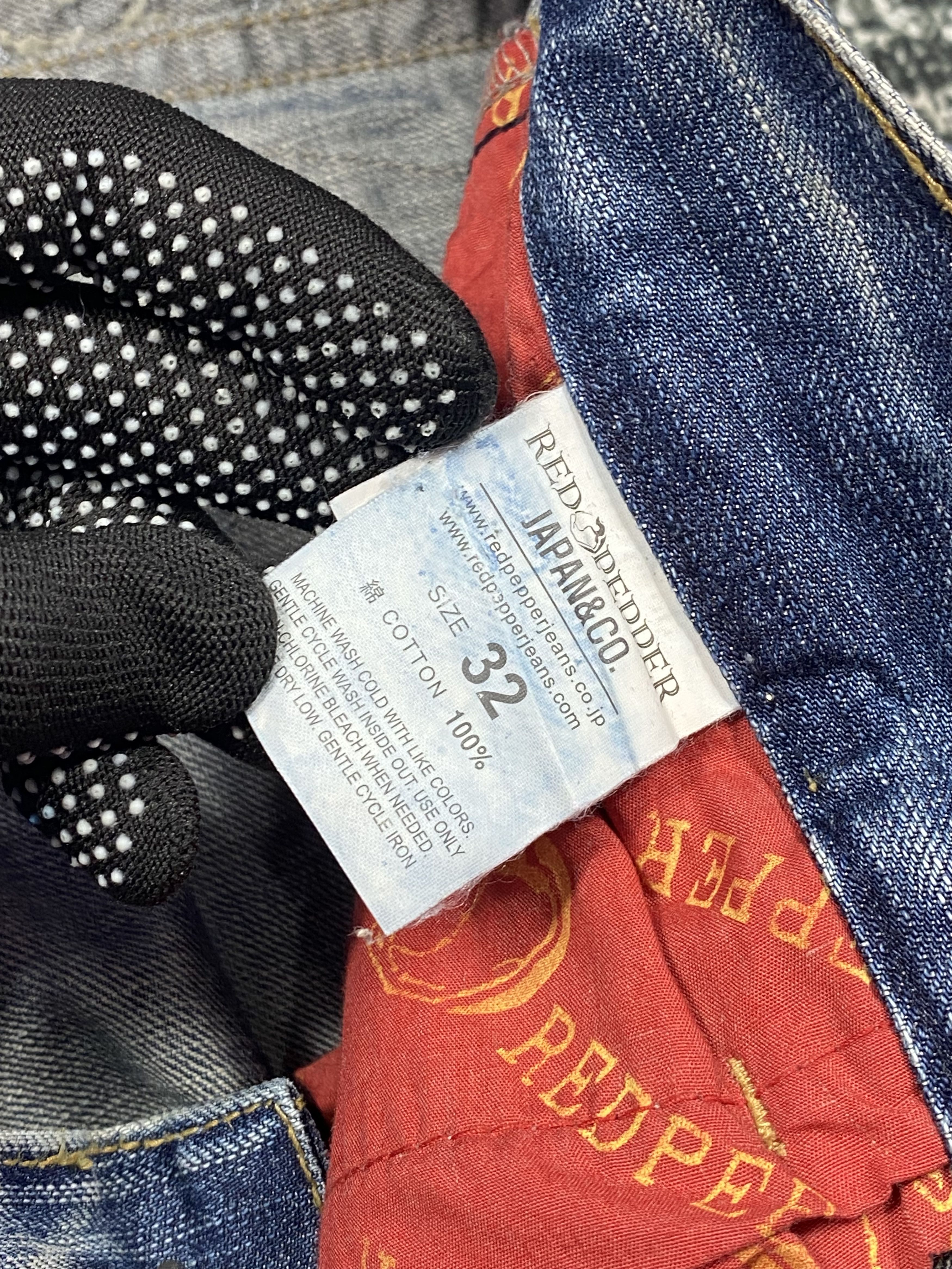 Japanese Brand SICKS💥Japanese Jeans Red Pepper & Denim Whiskers Distress Size US 32 / EU 48 - 9 Thumbnail