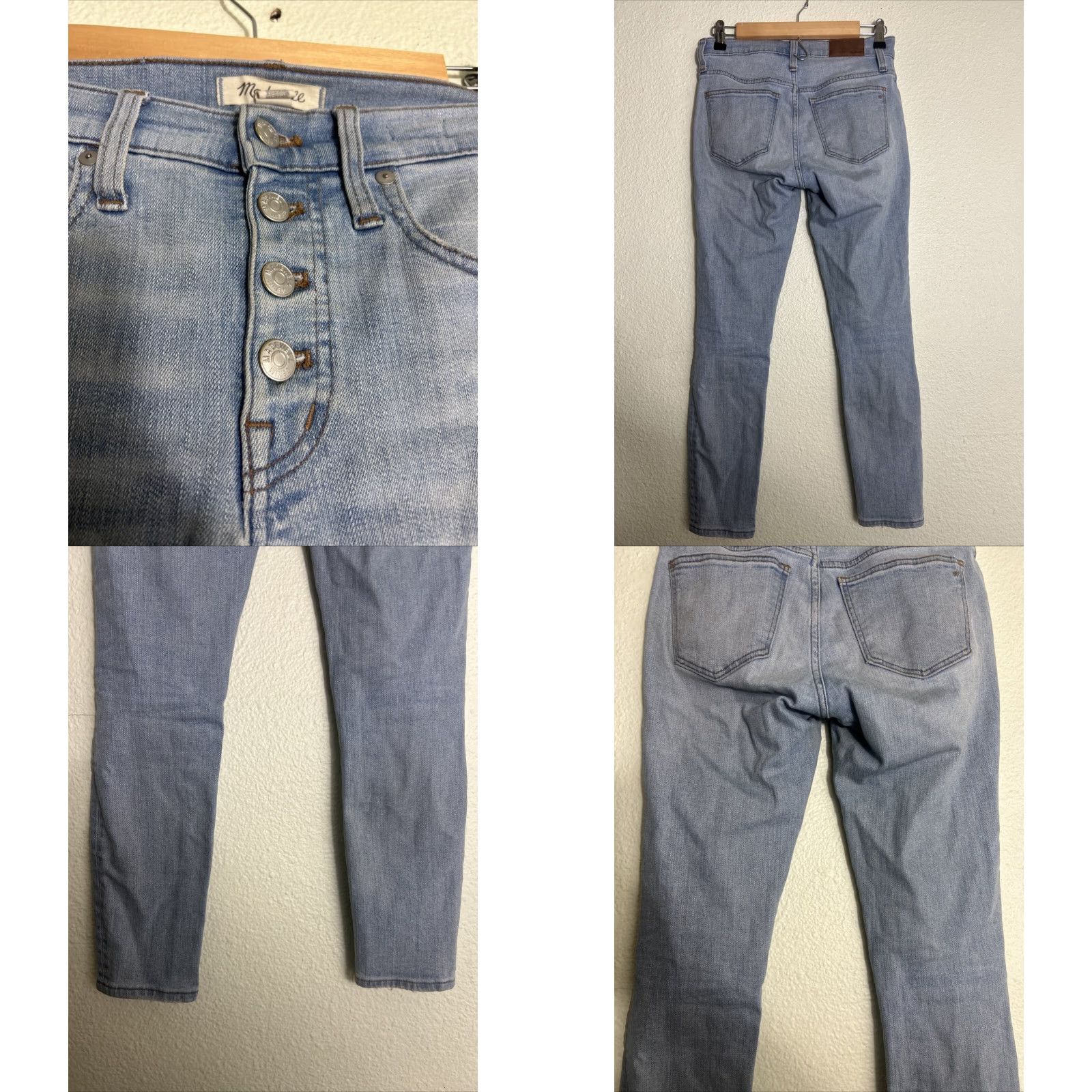 Madewell Madewell Women's Size 25 9" High-Rise Skinny Distressed Light Wash Jeans Size 42" / US 20 - 8 Thumbnail