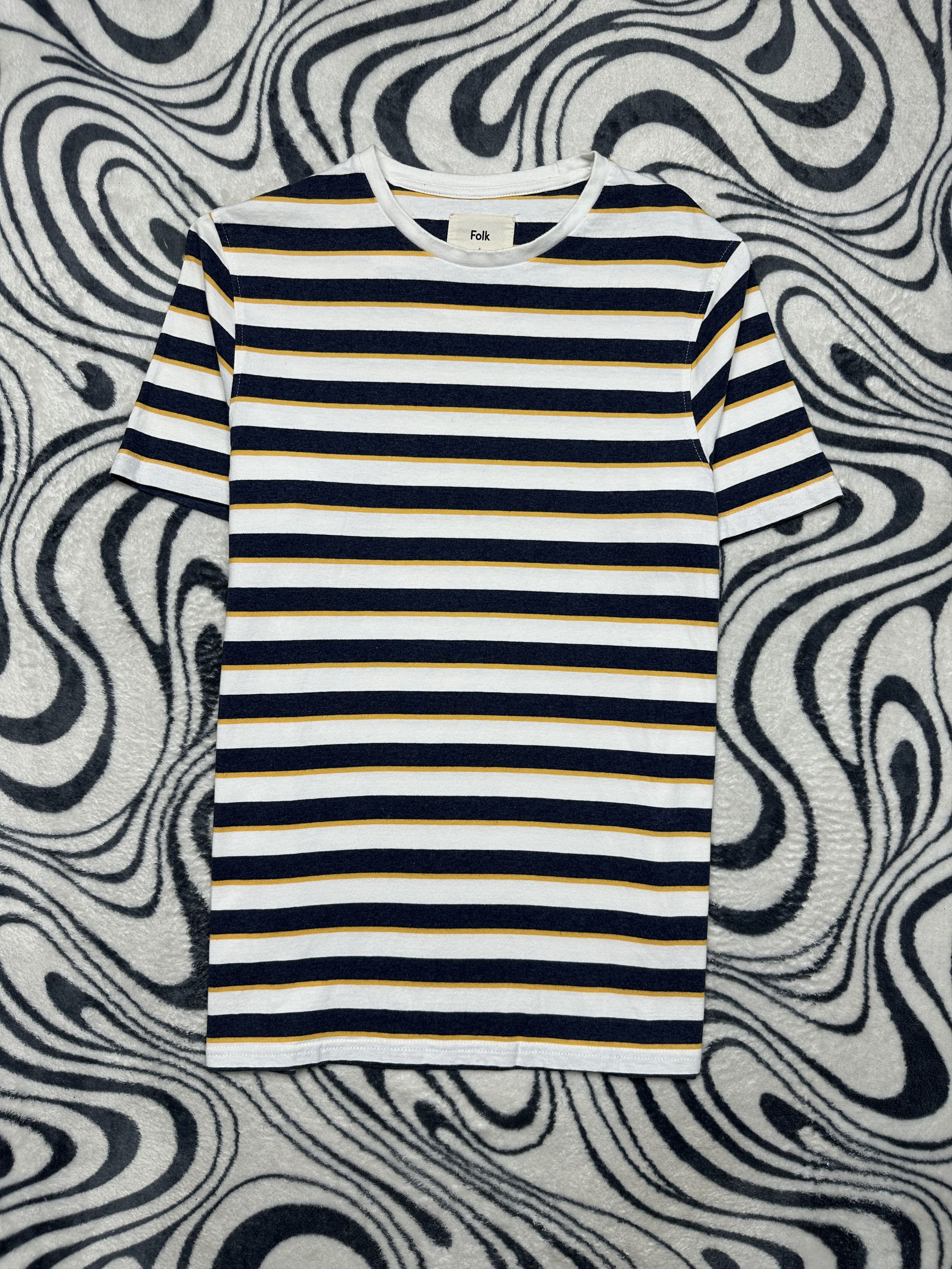 Folk Folk Mens Crew Neck Striped T-Shirt Tee Size US M / EU 48-50 / 2 - 1 Thumbnail