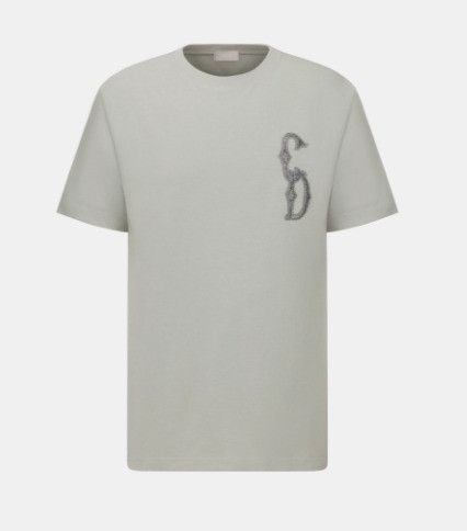 Dior o1w1db10924 Interlaced Relaxed-Fit T-Shirt in Grey Size US L / EU 52-54 / 3 - 1 Thumbnail