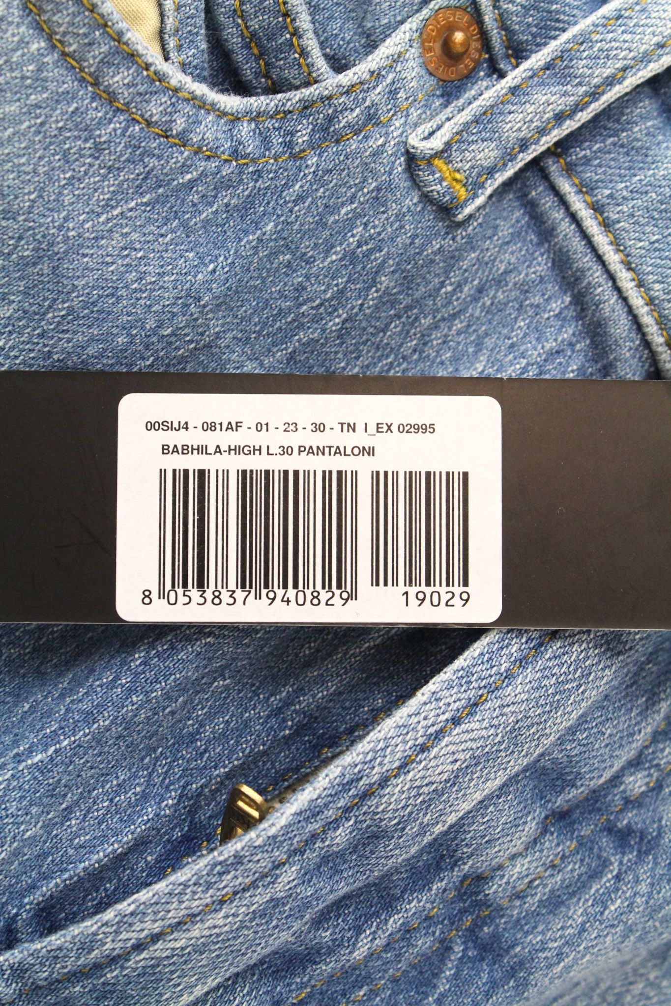 Diesel BABHILA-HIGH 081AF W23/L30 Girls Blue Stretch Jeans 69985 Size 23" - 6 Thumbnail