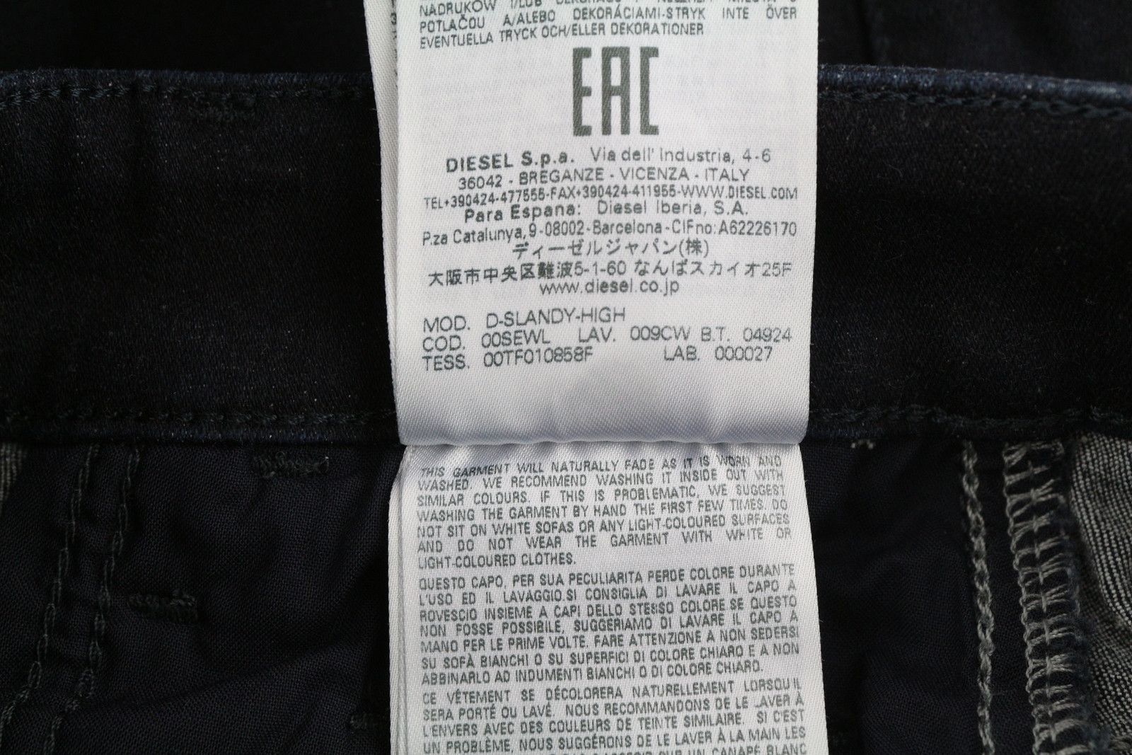 Diesel SLANDY-HIGH 009CW W26/L32 Super Skinny High Waist 40673 Size 26" / US 2 / IT 38 - 10 Thumbnail