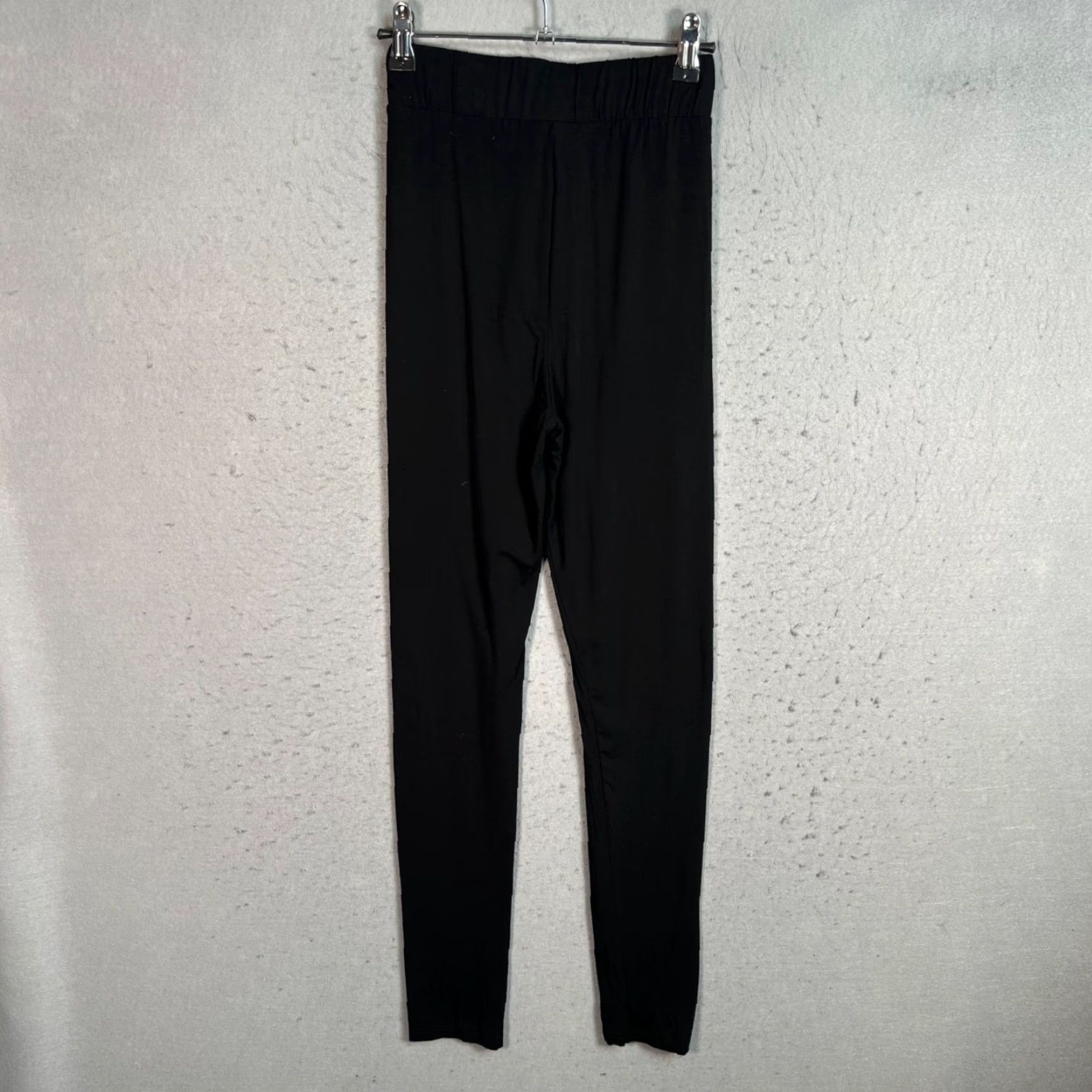 Topshop Topshop Leggings Womens Size 4 Black Viscose Elastane Stretch Ankle High Rise 27in Inseam Regular Pattern Solid Size 27" / US 4 / IT 40 - 2 Thumbnail