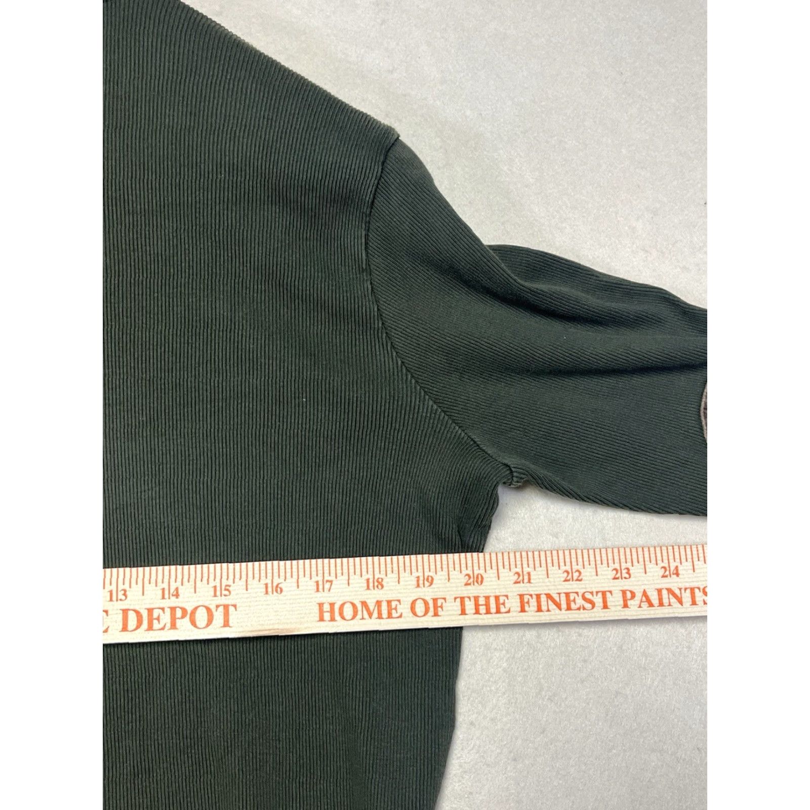 Ralph Lauren VINTAGE Polo Ralph Lauren Sweater Women 1X Green 1/4 Zip Knit Suede Elbow Patches Shirt Size XL / US 12-14 / IT 48-50 - 3 Thumbnail