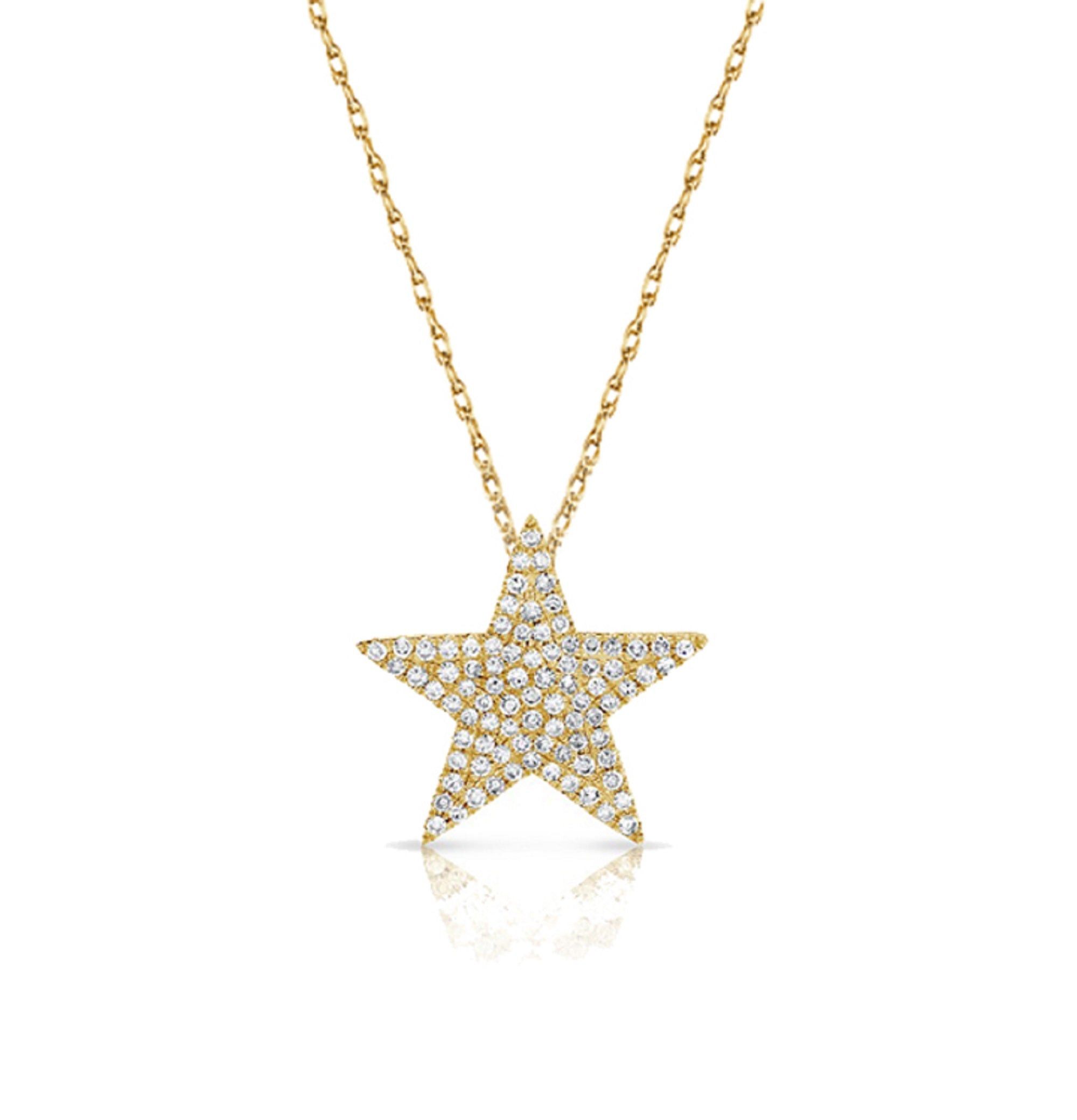 image of Tiffany Co Diamond Star Necklace In 14K Yellow Gold, Women's