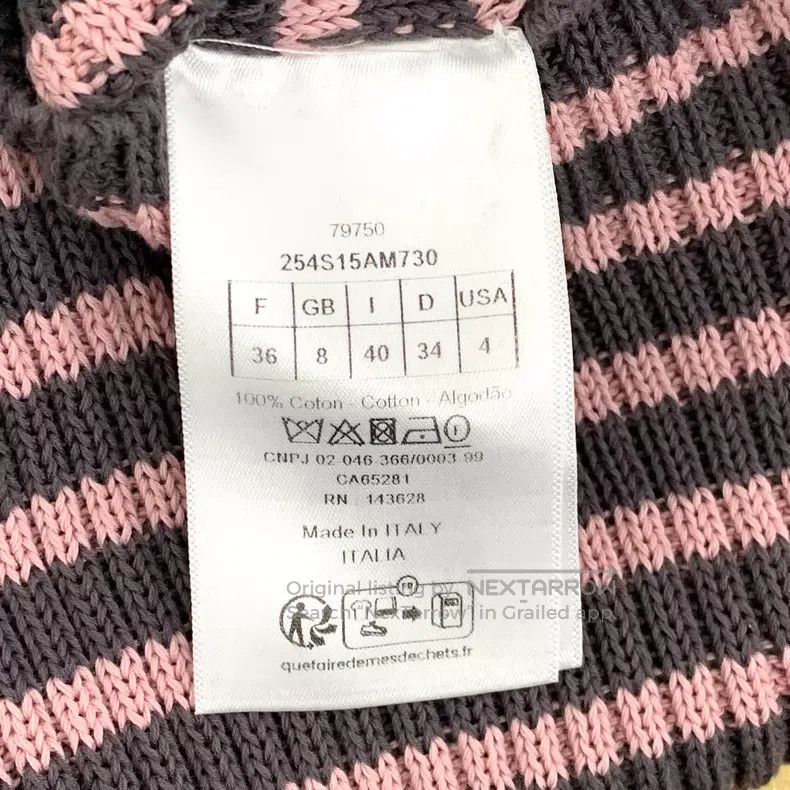 Dior Dior Color-matched striped letter inlaid cotton round-neck Size XS / US 0-2 / IT 36-38 - 7 Thumbnail