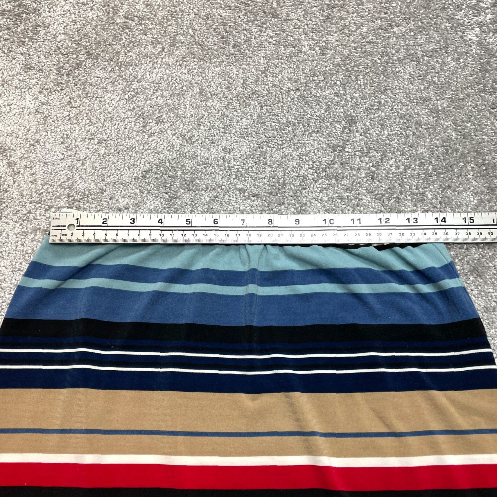Bcbgmaxazria BCBGMAXAZRIA Skirt Womens S Colorful Striped Stretch Short Slit Size 28" / US 6 / IT 42 - 4 Thumbnail