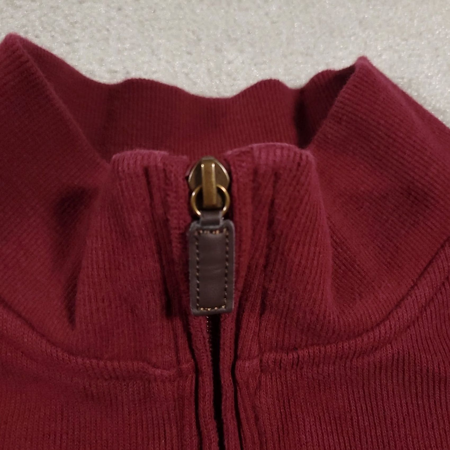 U.S. Polo Assn. U.S. Polo Assn. Sweater Shirt LT Tall Burgundy 1/4 Zip Pullover Mens Heavy Knit Long Sleeve Mock Neck Logo Embroidered Zipper Size US L / EU 52-54 / 3 - 4 Thumbnail