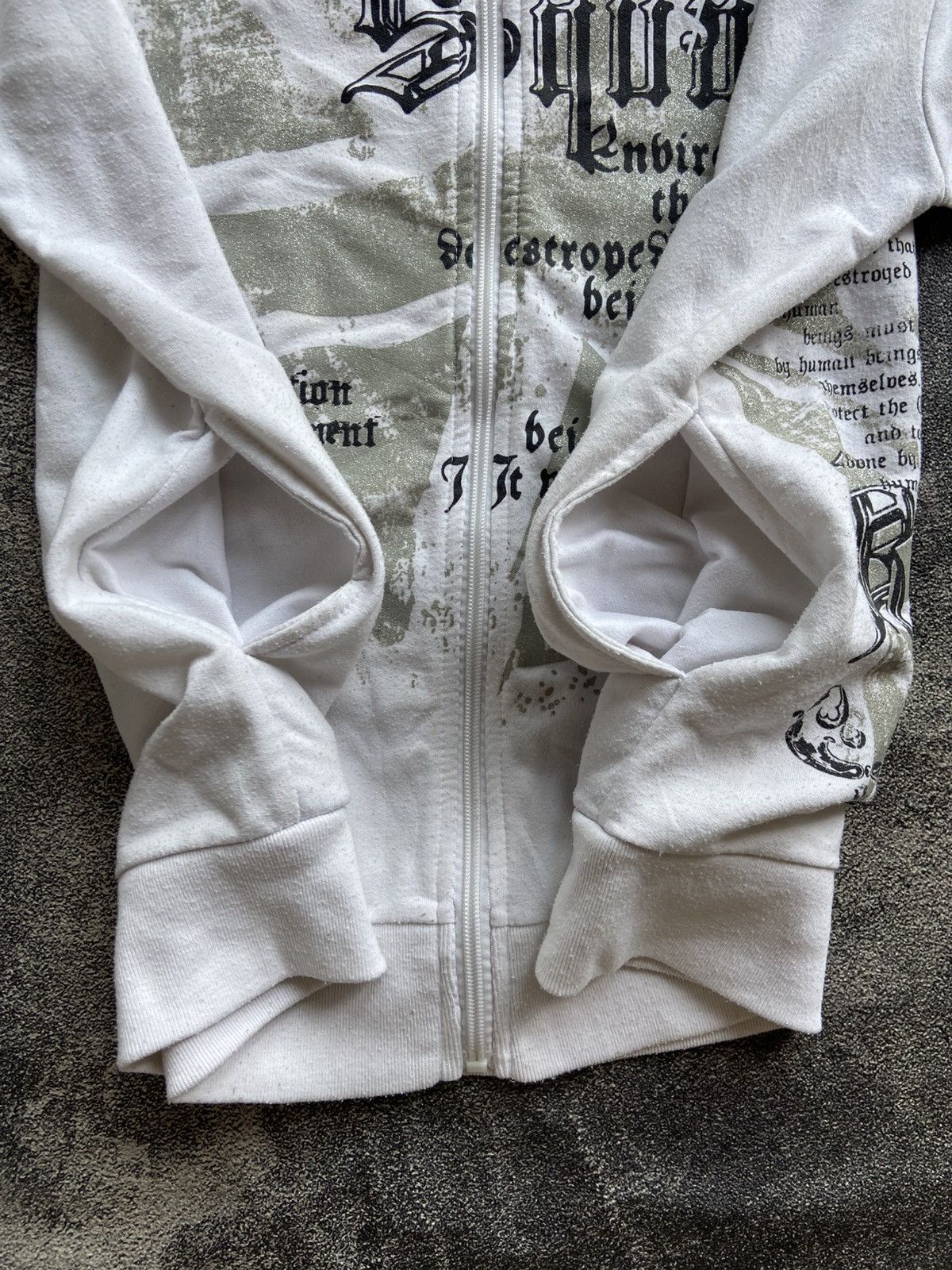Japanese Brand Euroyal Black Label "Refined Square" Poems Zip Hoodie Size US L / EU 52-54 / 3 - 3 Thumbnail