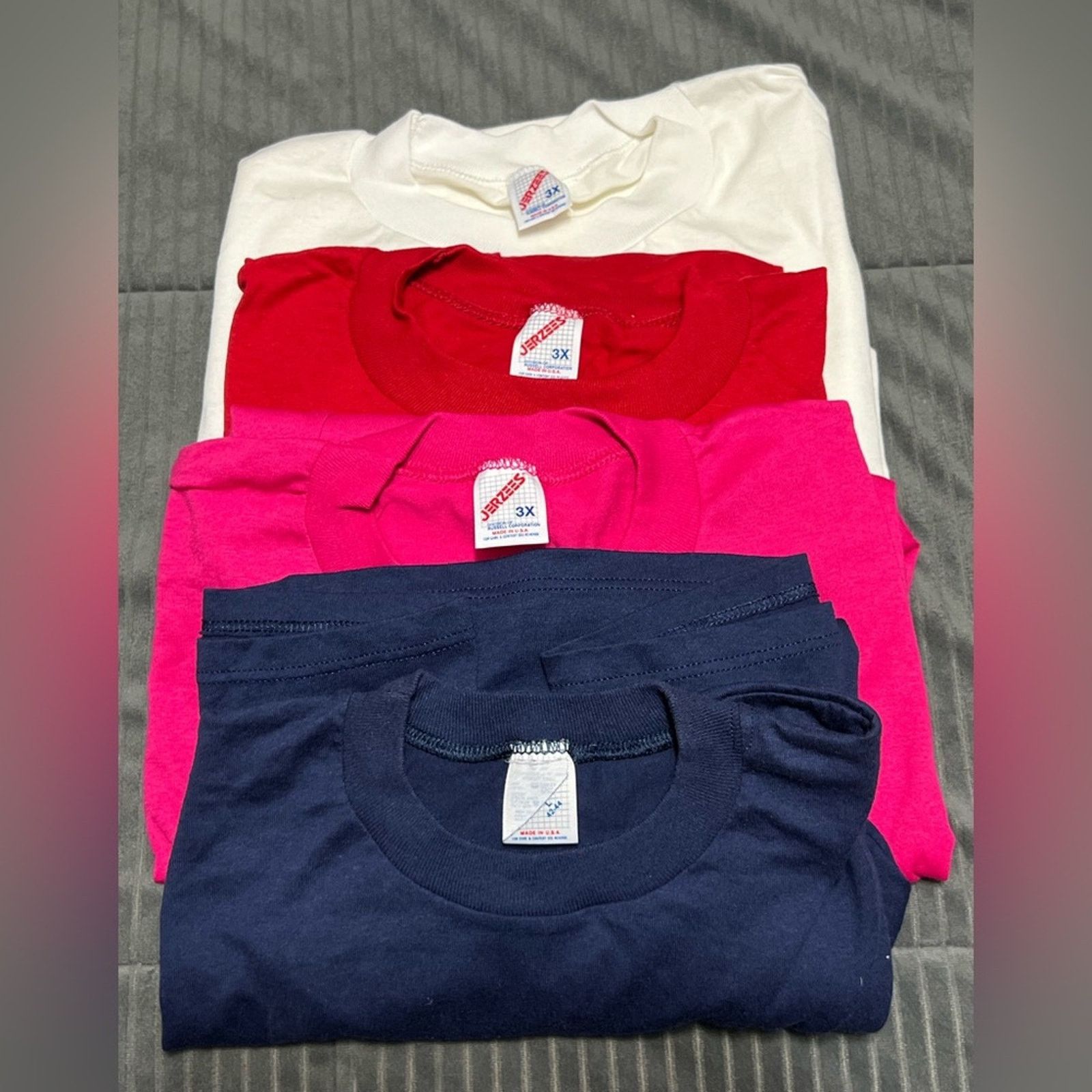 Jerzees Lot of 4 Vtg Vintage 90’s Blank Jerzees 50/50 3XL + 1 LRG Size US XXL / EU 58 / 5 - 1 Thumbnail