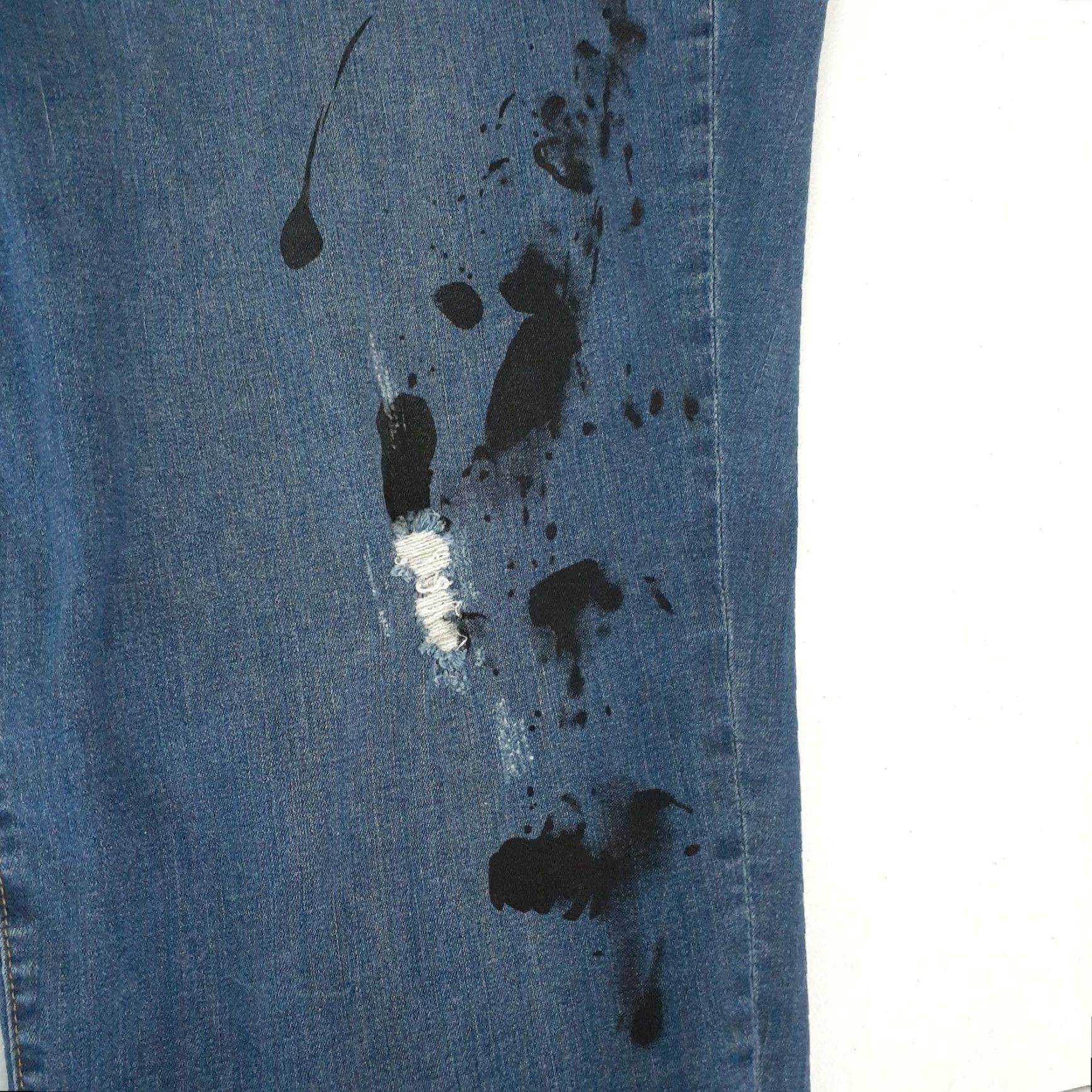 Vintage Lane Bryant Jeans Boyfriend Paint Splatter Distressed Stretch 46x28 Size 26 Size 26" / US 2 / IT 38 - 4 Thumbnail