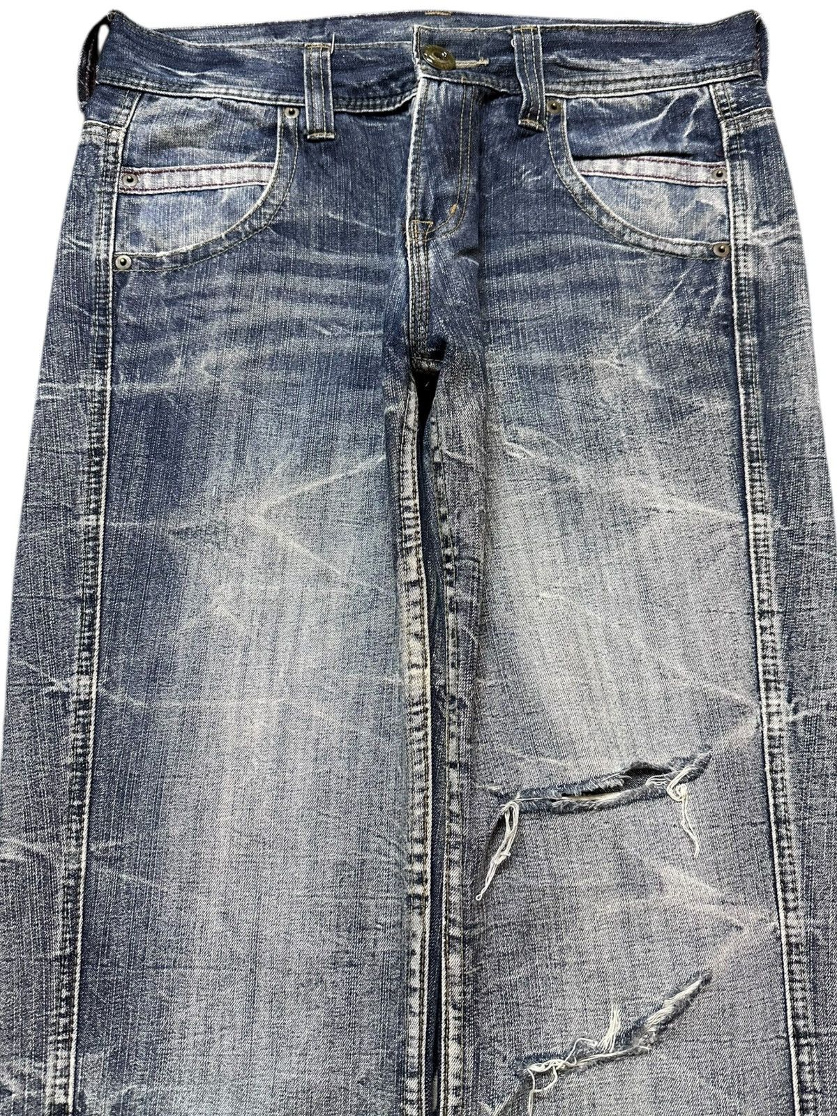 Japanese Brand Vintage Real Vintage Honeycomb Ash Straight Leg Denim Size US 32 / EU 48 - 2 Thumbnail