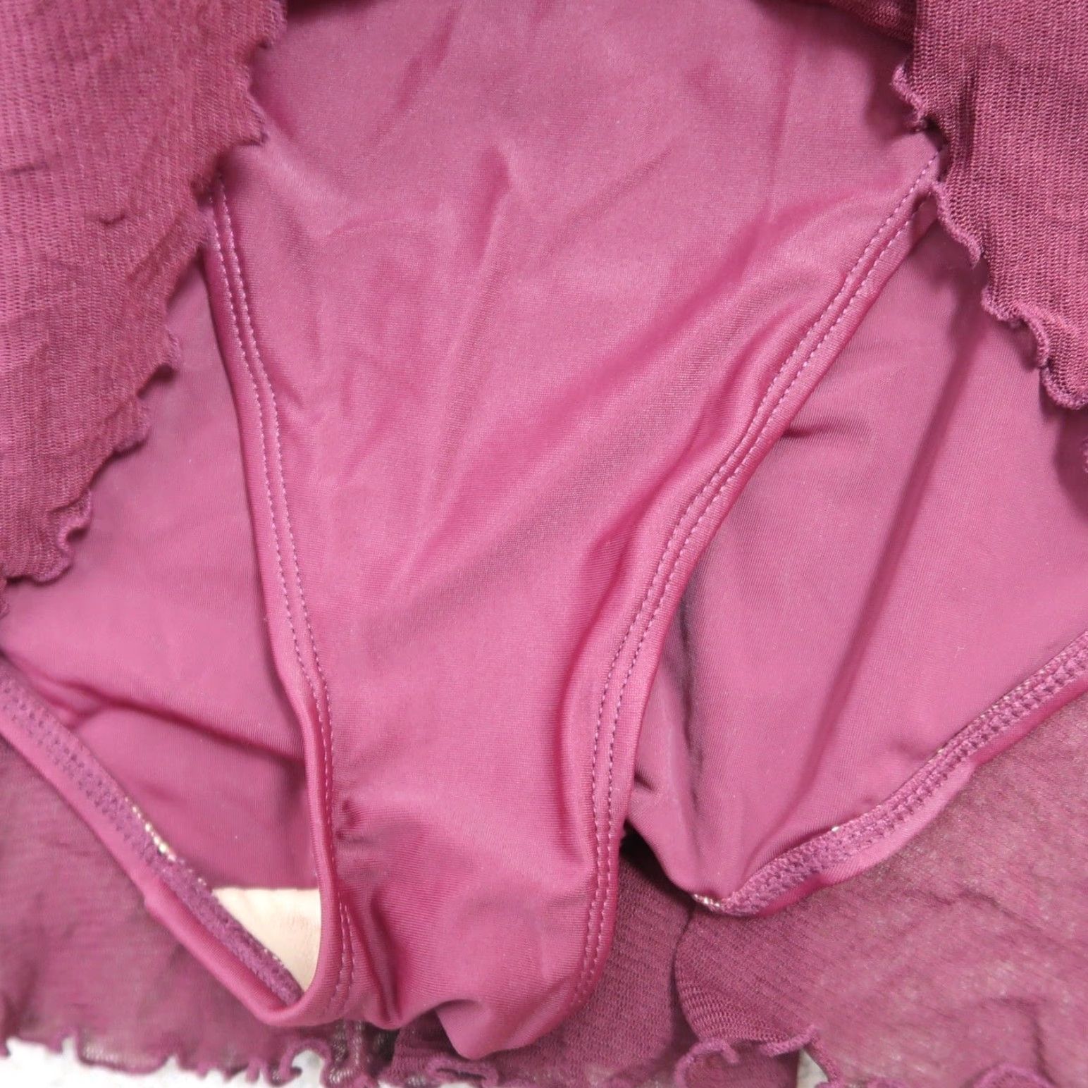 Vintage VINTAGE Newport News Swimdress Women's 10 Burgundy Red Floral Embroidered Beaded BOHEMIAN Swim Dress Size L / US 10 / IT 46 - 6 Thumbnail