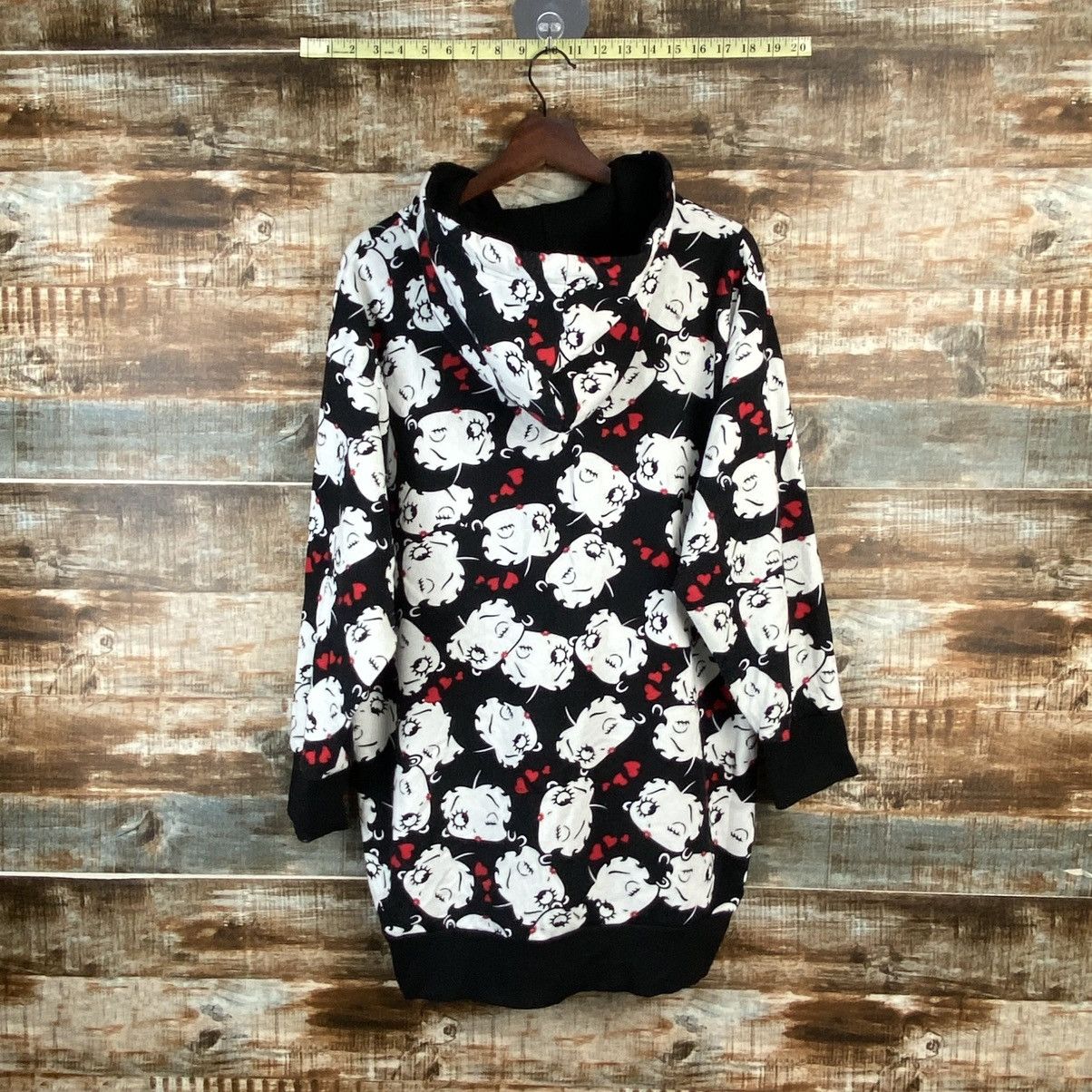Japanese Brand DL Betty Boop full print Black Hoodie #C863 Size US XL / EU 56 / 4 - 13 Thumbnail