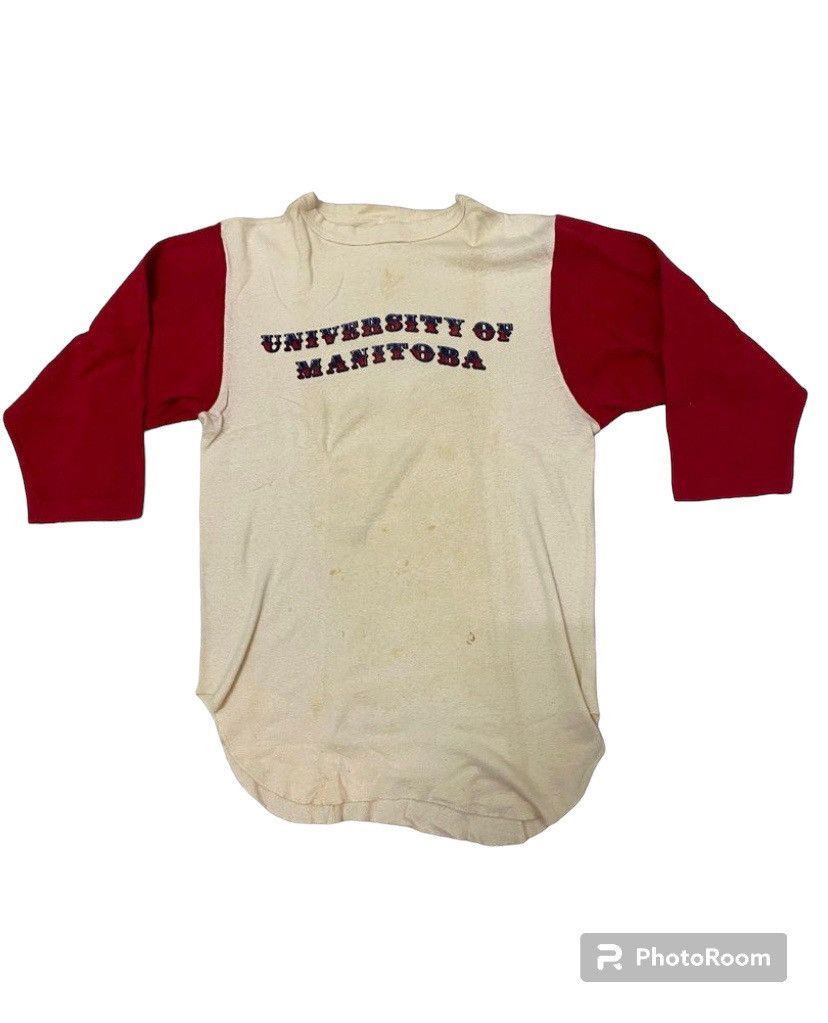 VINTAGE 70s CHAMPION RAGLAN TEE UNIVERSITY OF MANITOBA