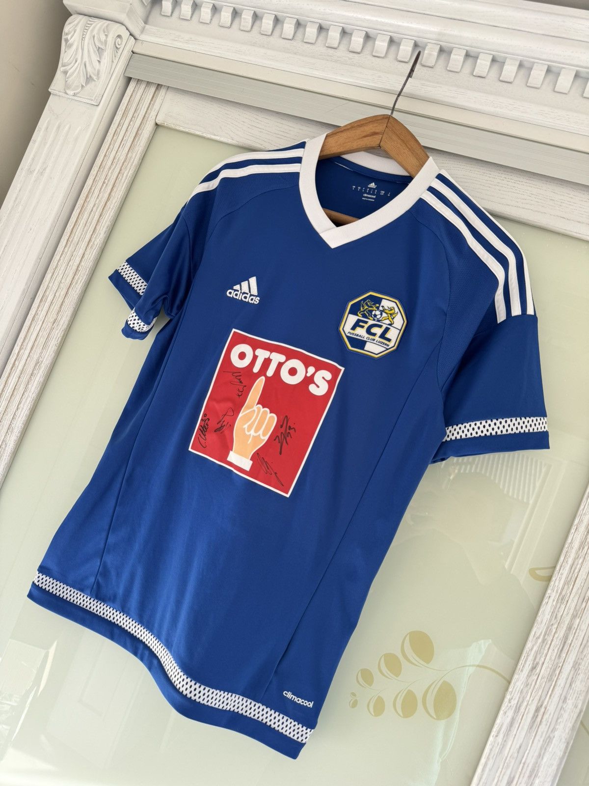 Adidas FC Luzern 2015-2016 Signed Home Soccer Jersey Football Shirt Size US S / EU 44-46 / 1 - 3 Thumbnail