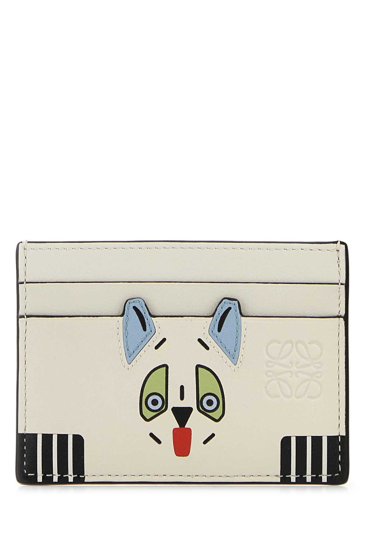 Loewe Ivory Leather Futurist Cats Card Holder Size ONE SIZE - 1 Thumbnail