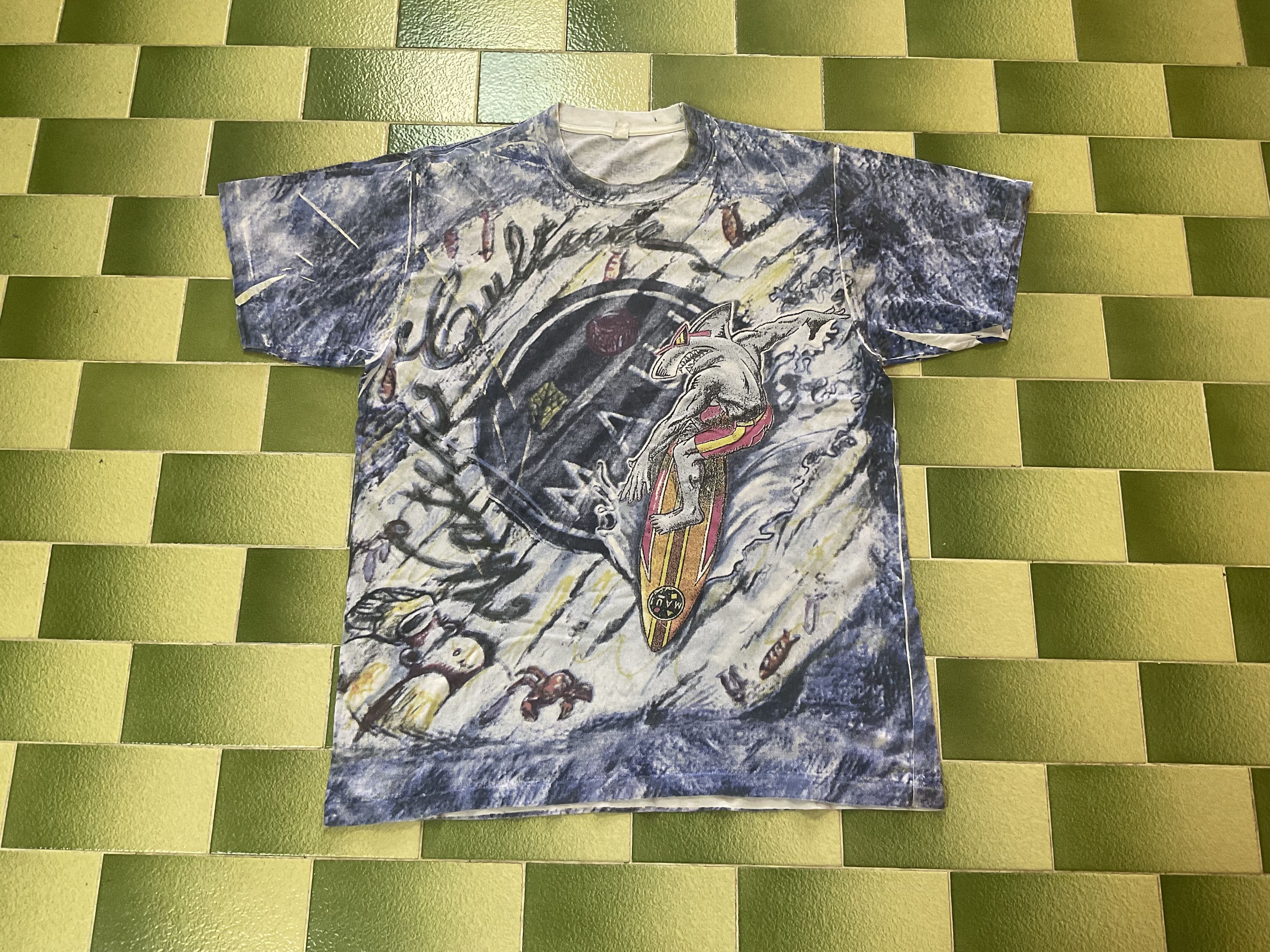 Maui and Sons Vintage 90s Maui and Sons All Over Print T-Shirt 2 Sided Size US XL / EU 56 / 4 - 1 Thumbnail