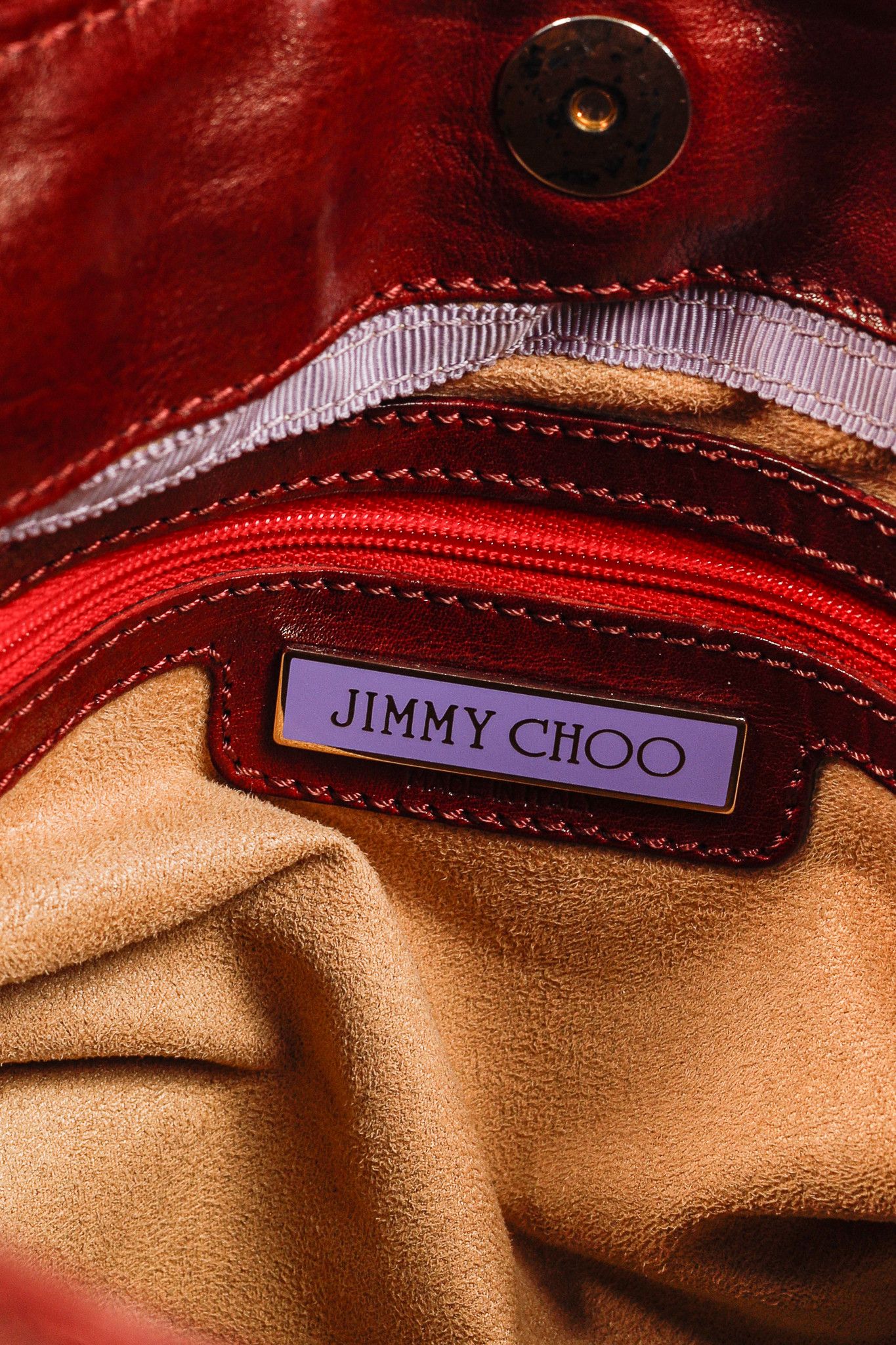 Jimmy Choo Jimmy Choo Mahala Red Slouchy Leather & Suede Shoulder Bag Size ONE SIZE - 13 Thumbnail