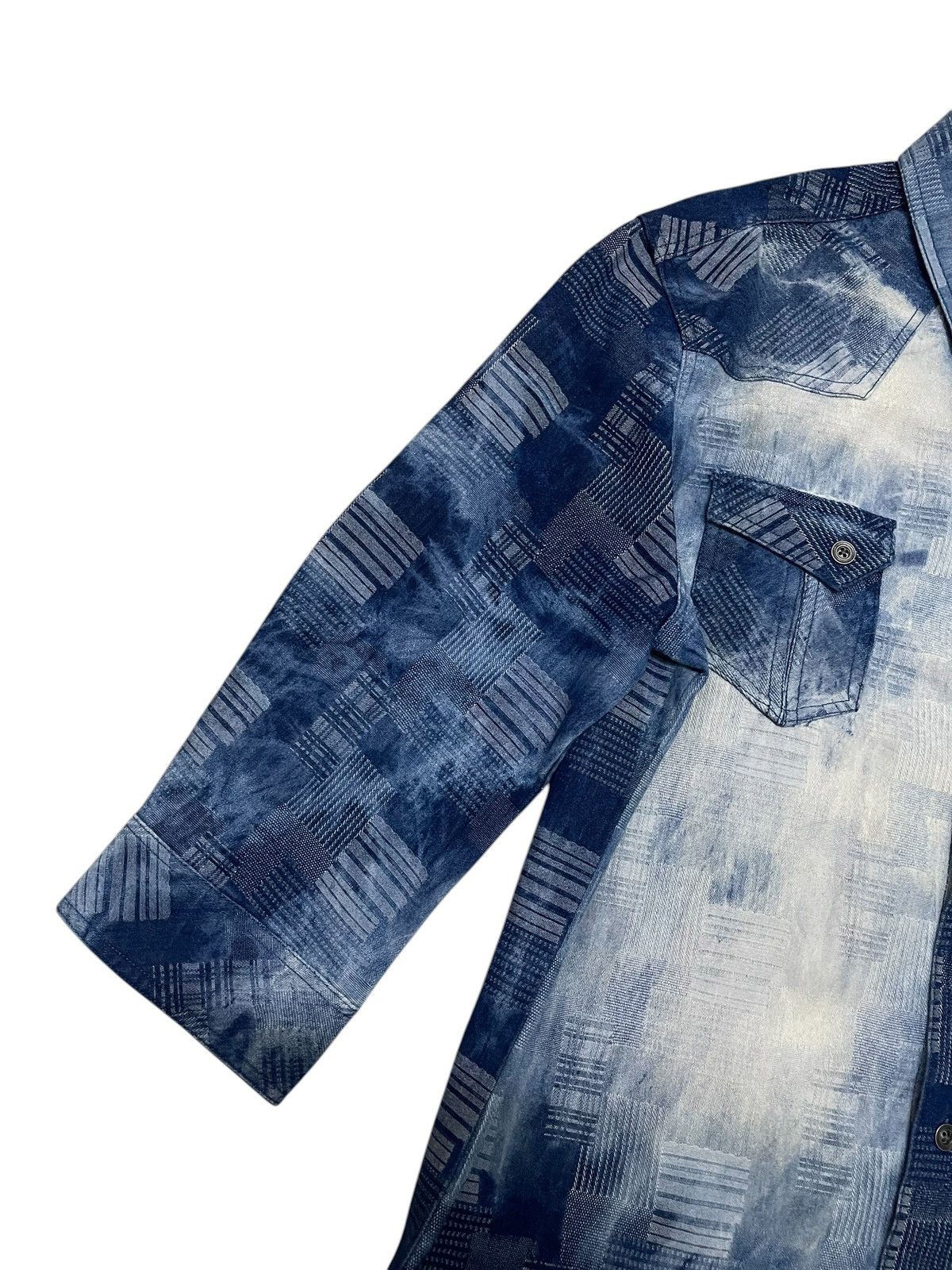 semanticdesign Semantic Design Patchwork Acid Wash Western Denim Shirt Size US L / EU 52-54 / 3 - 7 Thumbnail