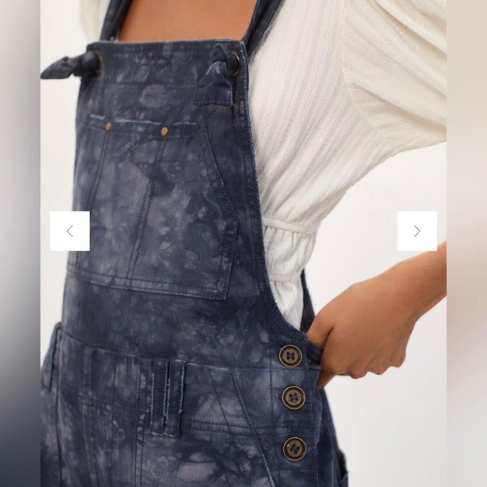Anthropologie Anthro NWT The Wanderer Tie Dye Denim Overalls Size 27 Size 27" / US 4 / IT 40 - 3 Thumbnail