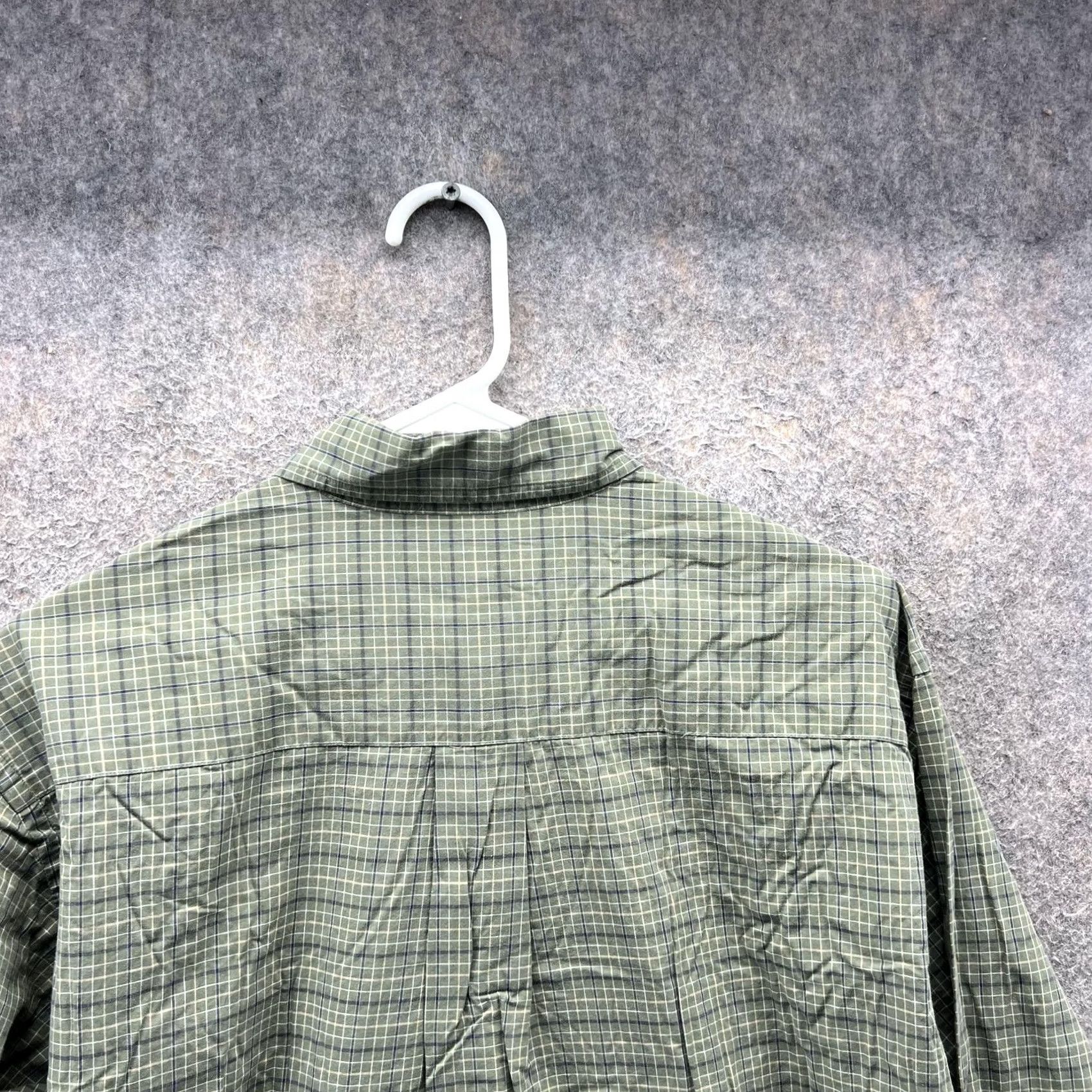 Brooks Brothers Brooks Brothers Dress Shirt Mens Small Olive Green Plaid Button Down Oxford Size 36R - 3 Thumbnail