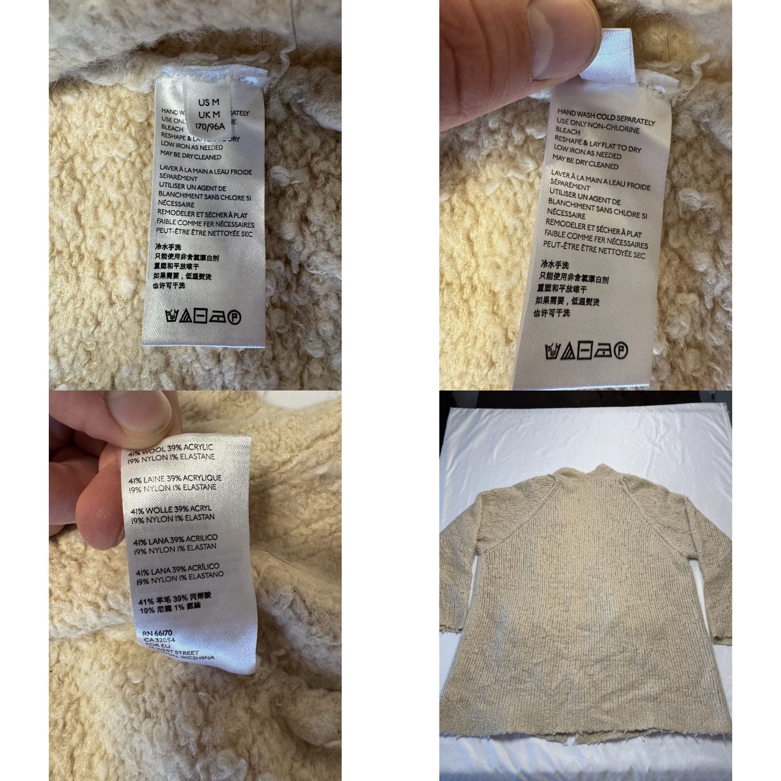 Free People Free People Cardigan Sweater Wool Knit Fuzzy Open Front Bohemian Womens Medium Beige Wool Blend Casual, Travel All Seasons Size M / US 6-8 / IT 42-44 - 8 Thumbnail