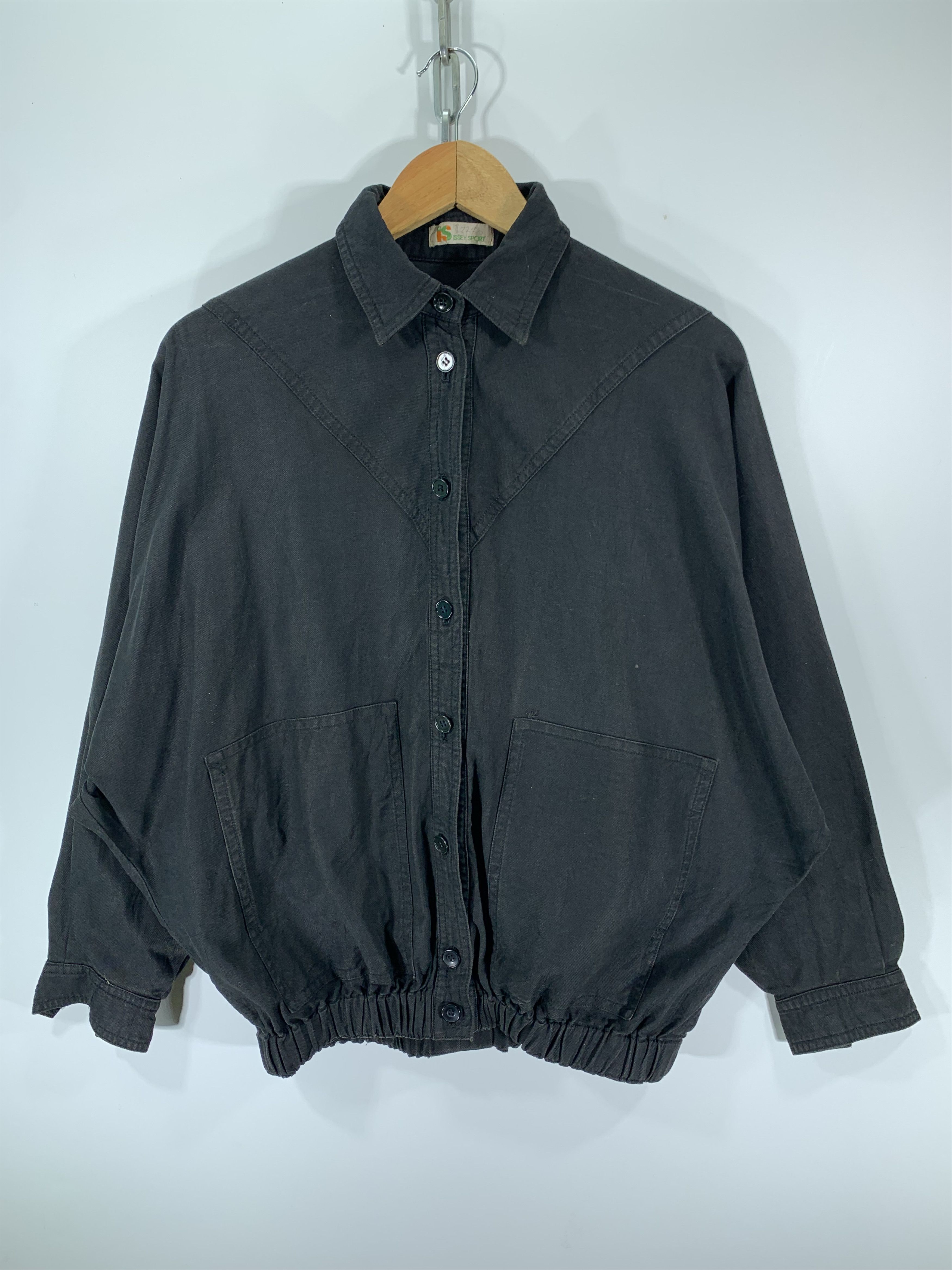 image of 80’S Vintage Issey Miyake Sport Cotton Jacket in Faded Black, Men's (Size Medium)