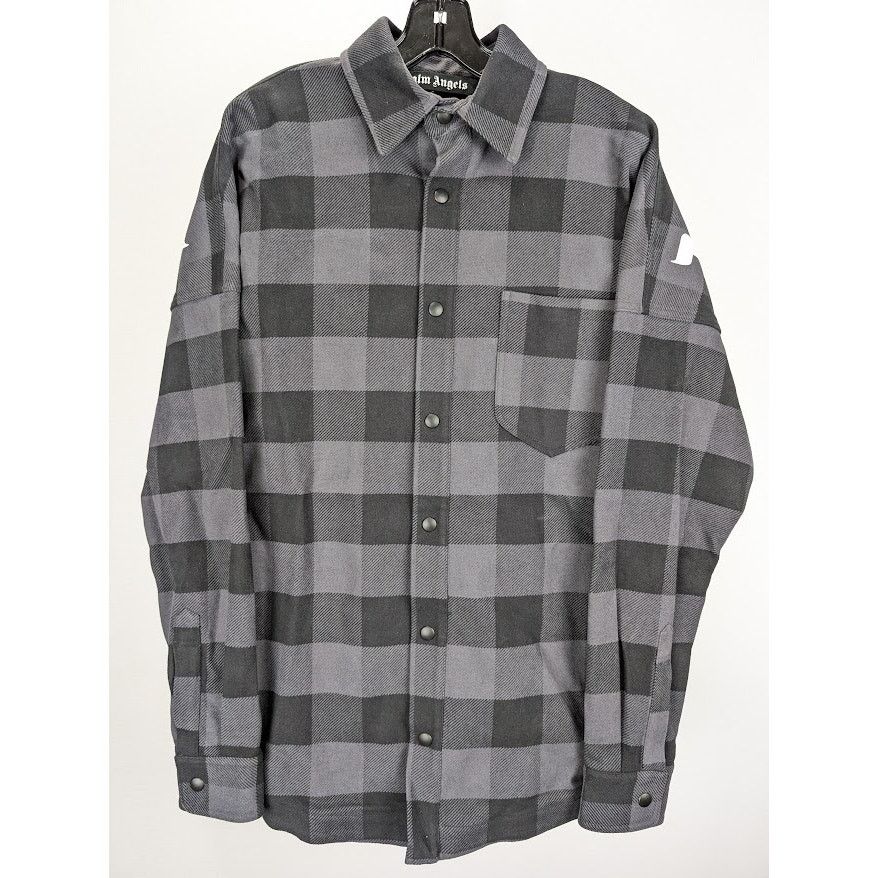 Palm Angels o1rshd1 Classic Logo Overshirt in Black/White Size US S / EU 44-46 / 1 - 4 Thumbnail