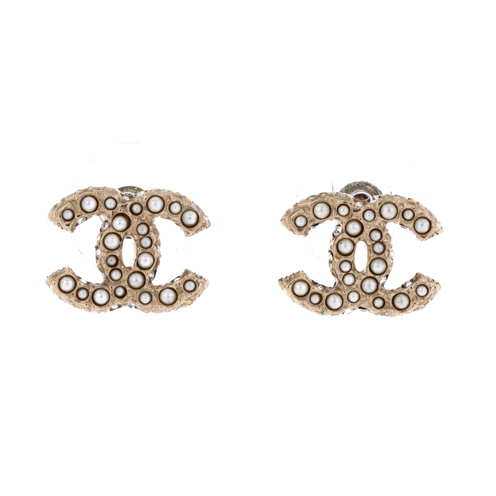 Chanel CC Stud Earrings Size ONE SIZE - 1 Thumbnail