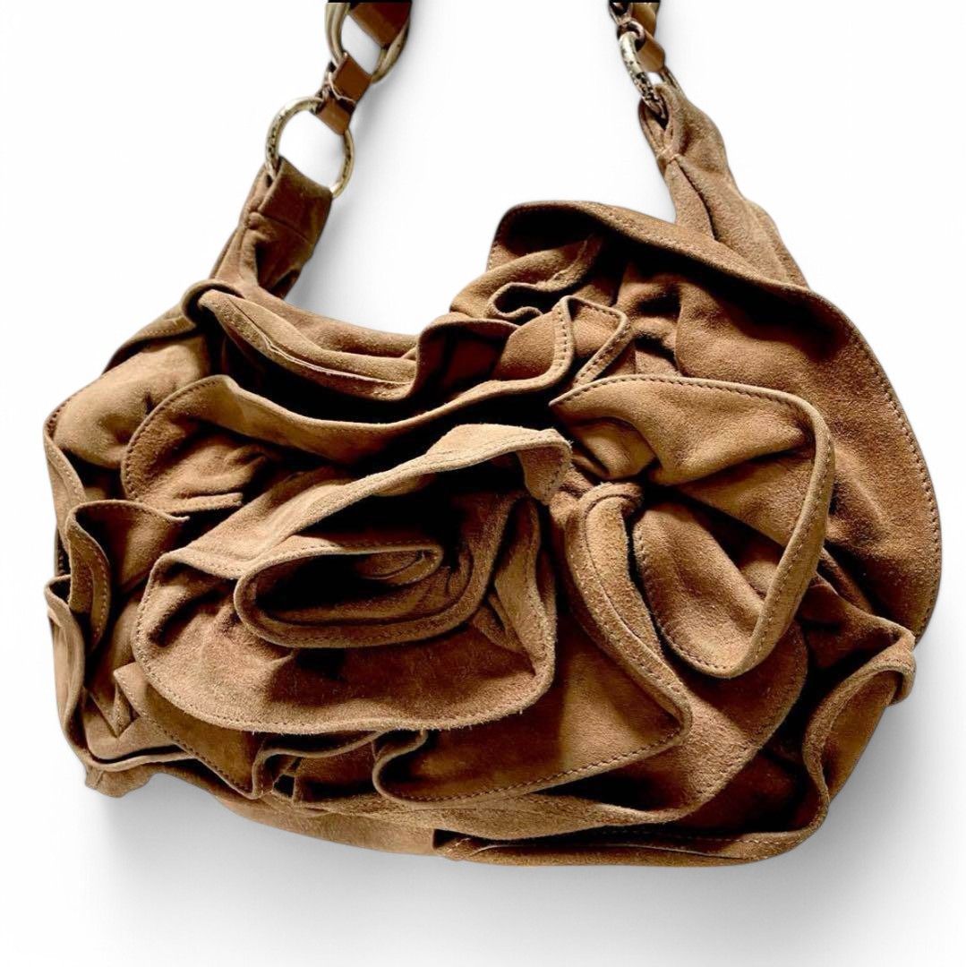 Yves Saint Laurent Yves Saint Laurent - Rive Gauche Suede Quilted Handbag Mocha Size ONE SIZE - 3 Thumbnail