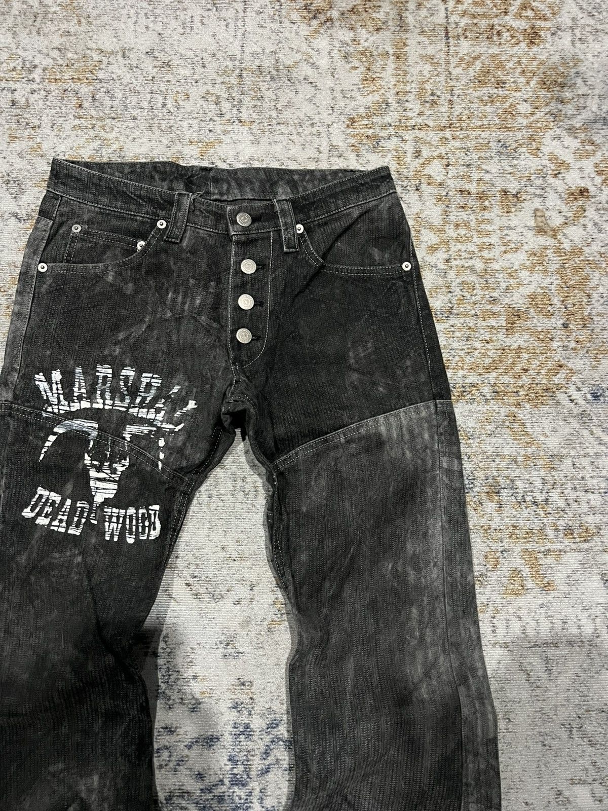 Le Grande Bleu (L.G.B.) Tornado Mart “Marshal Dead Wood” Lace Up Flared Jeans Size US 29 - 3 Thumbnail