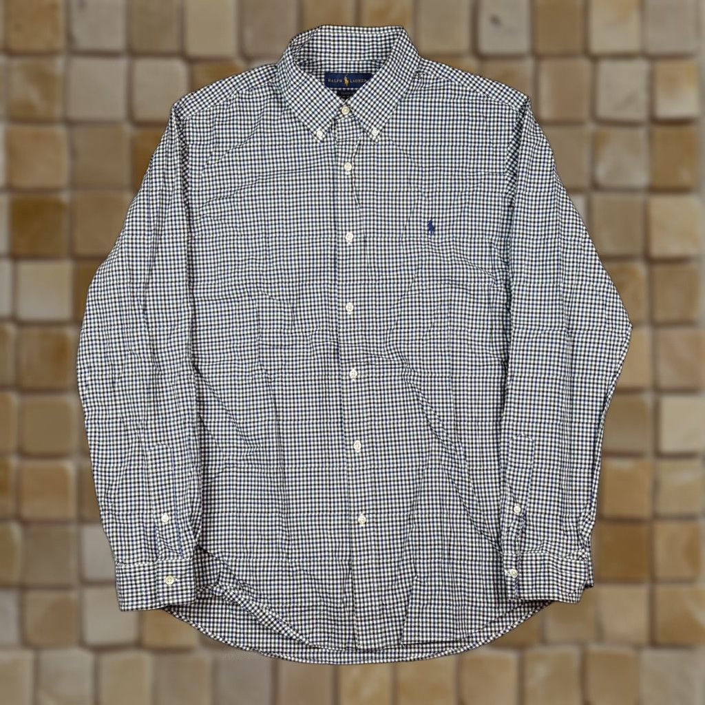 Ralph Lauren Vintage Ralph Lauren Men's XL Plaid Woven Cotton Dress Shirt - Classic Collared Button-Up, Preppy 90s Style Size 46R - 1 Thumbnail