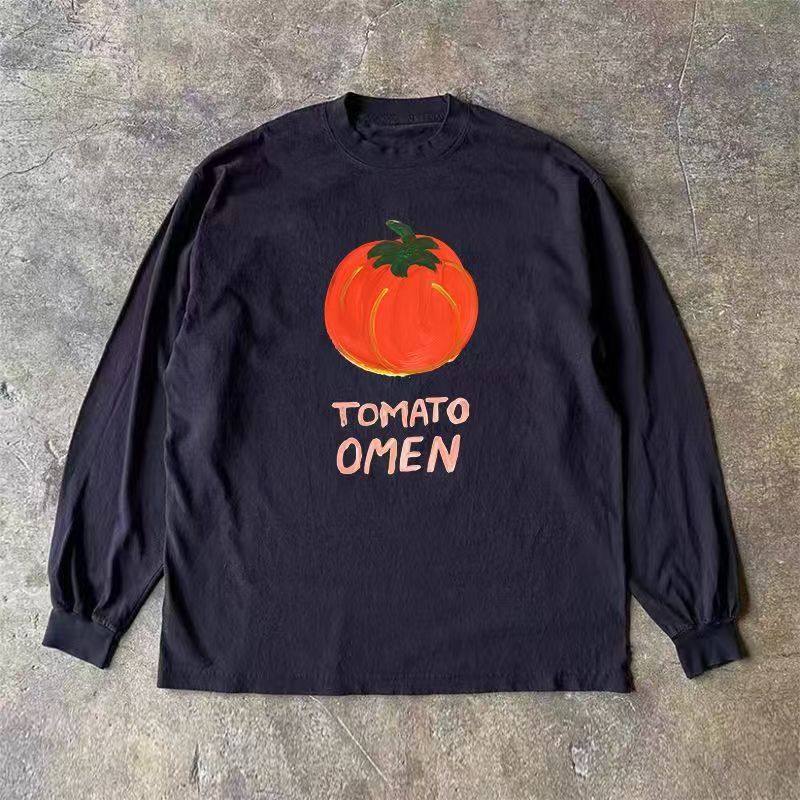 Japanese Brand Black washed retro tomato print long-sleeved t-shirt Size US M / EU 48-50 / 2 - 1 Thumbnail